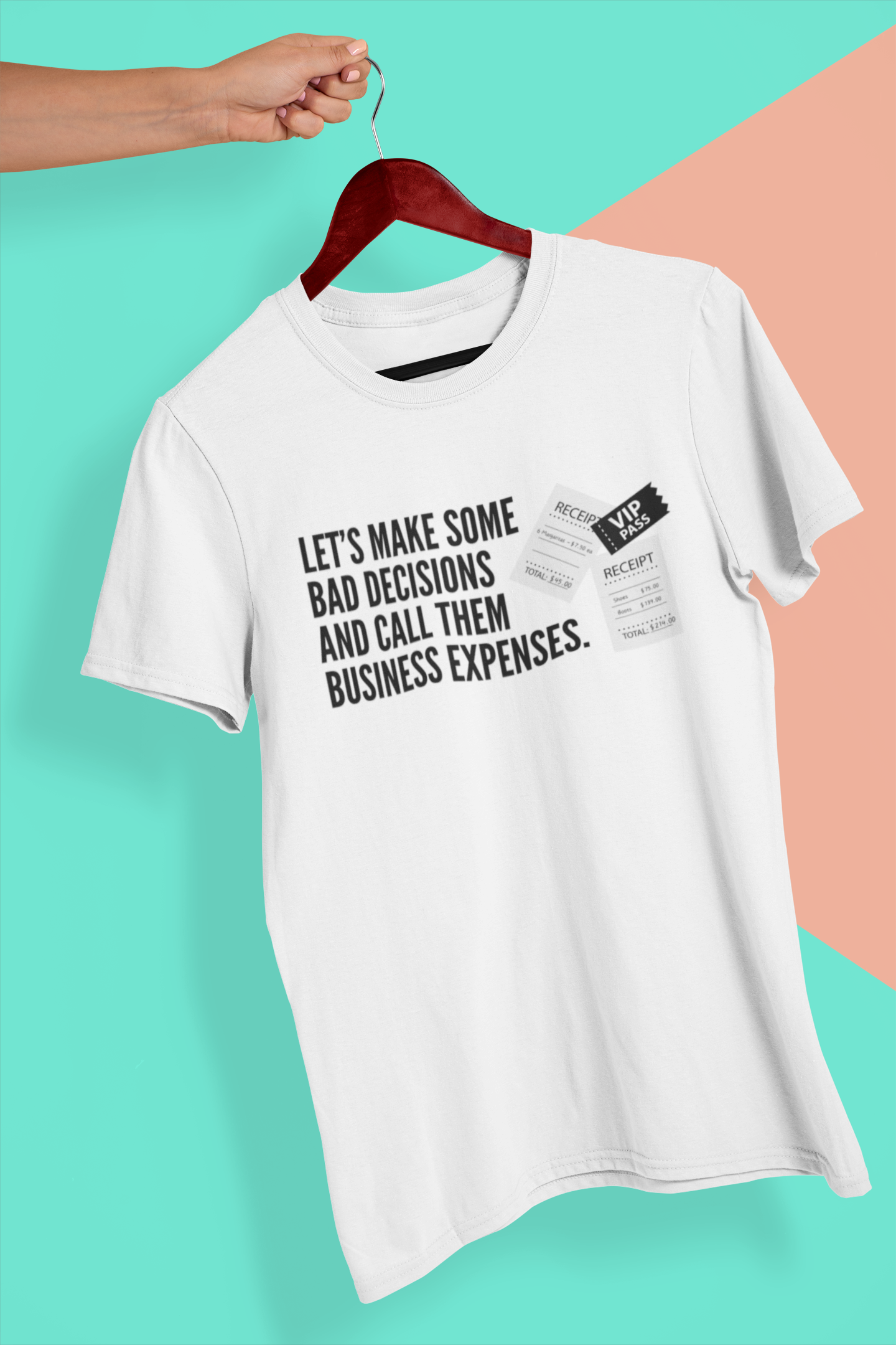 "Bad Decisions Business Expenses" - Funny Business Expenses T-Shirt product thumbnail image "Bad Decisions Business Expenses" - Funny Business Expenses T-Shirt product thumbnail image
