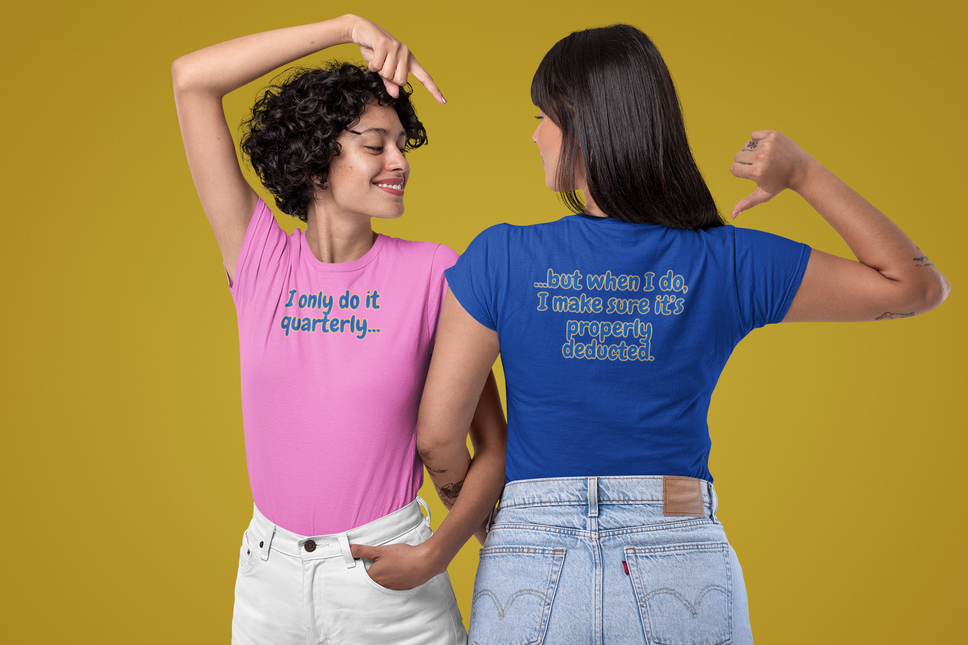 "I Only Do It Quarterly" Tax Humor Tee - Double-Sided Funny Unisex Softstyle T-Shirt product thumbnail image