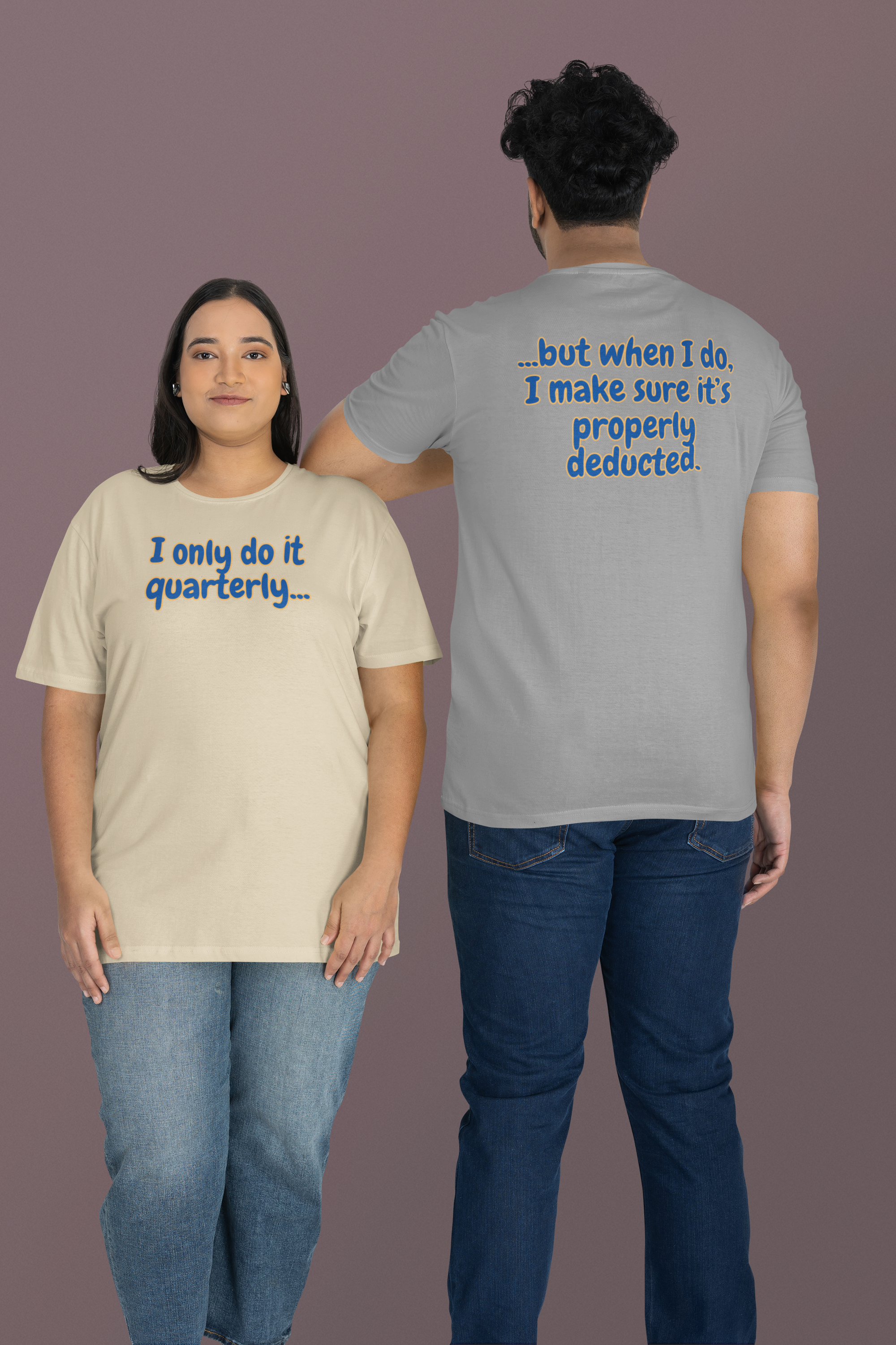 "I Only Do It Quarterly" Tax Humor Tee - Double-Sided Funny Unisex Softstyle T-Shirt product thumbnail image