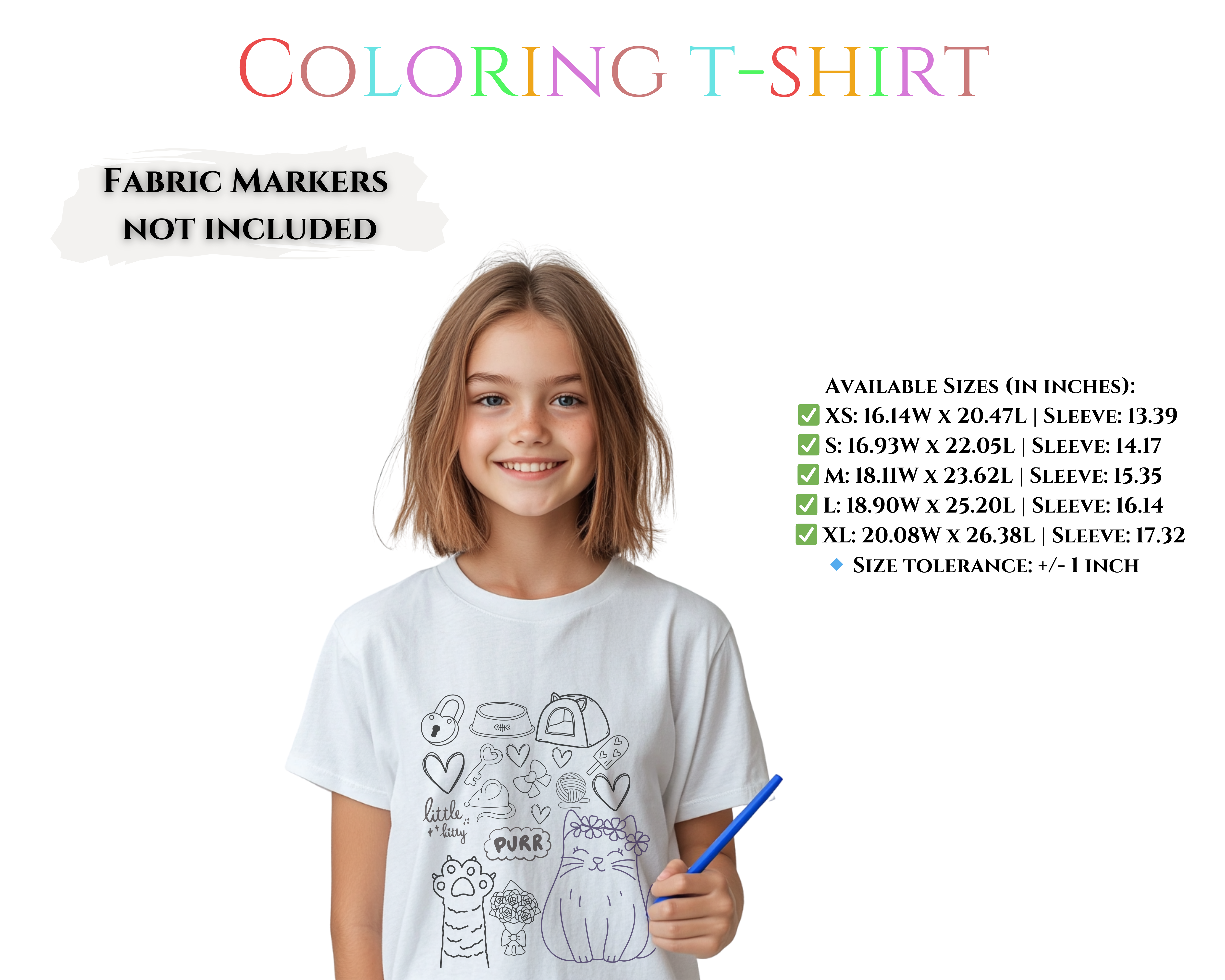 Girls Coloring Shirt, Coloring Shirts Girls, Cat Doodle Shirt Girls Coloring, Colorful Girls Shirt product thumbnail image Girls Coloring Shirt, Coloring Shirts Girls, Cat Doodle Shirt Girls Coloring, Colorful Girls Shirt product thumbnail image