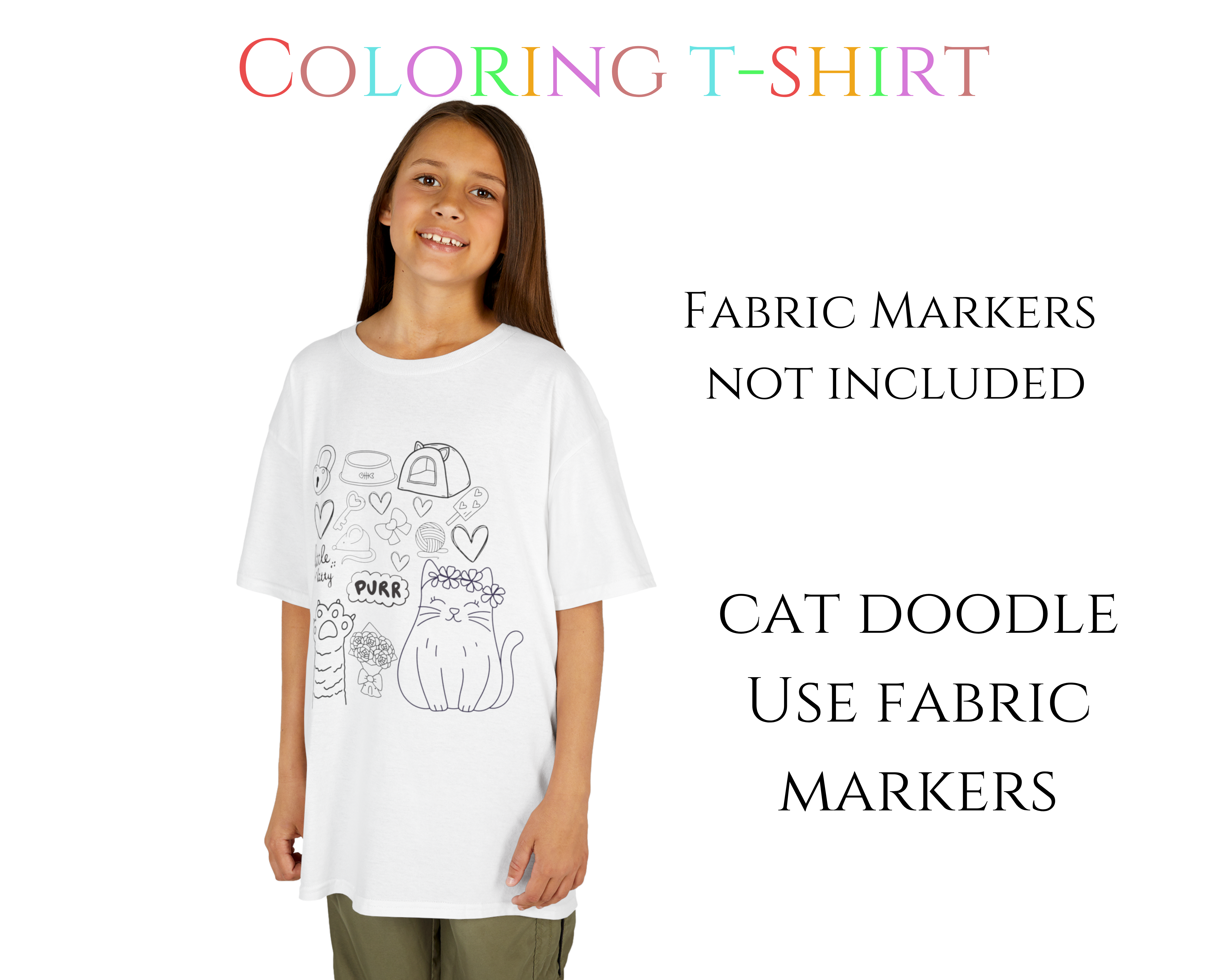 Girls Coloring Shirt, Coloring Shirts Girls, Cat Doodle Shirt Girls Coloring, Colorful Girls Shirt product thumbnail image Girls Coloring Shirt, Coloring Shirts Girls, Cat Doodle Shirt Girls Coloring, Colorful Girls Shirt product thumbnail image