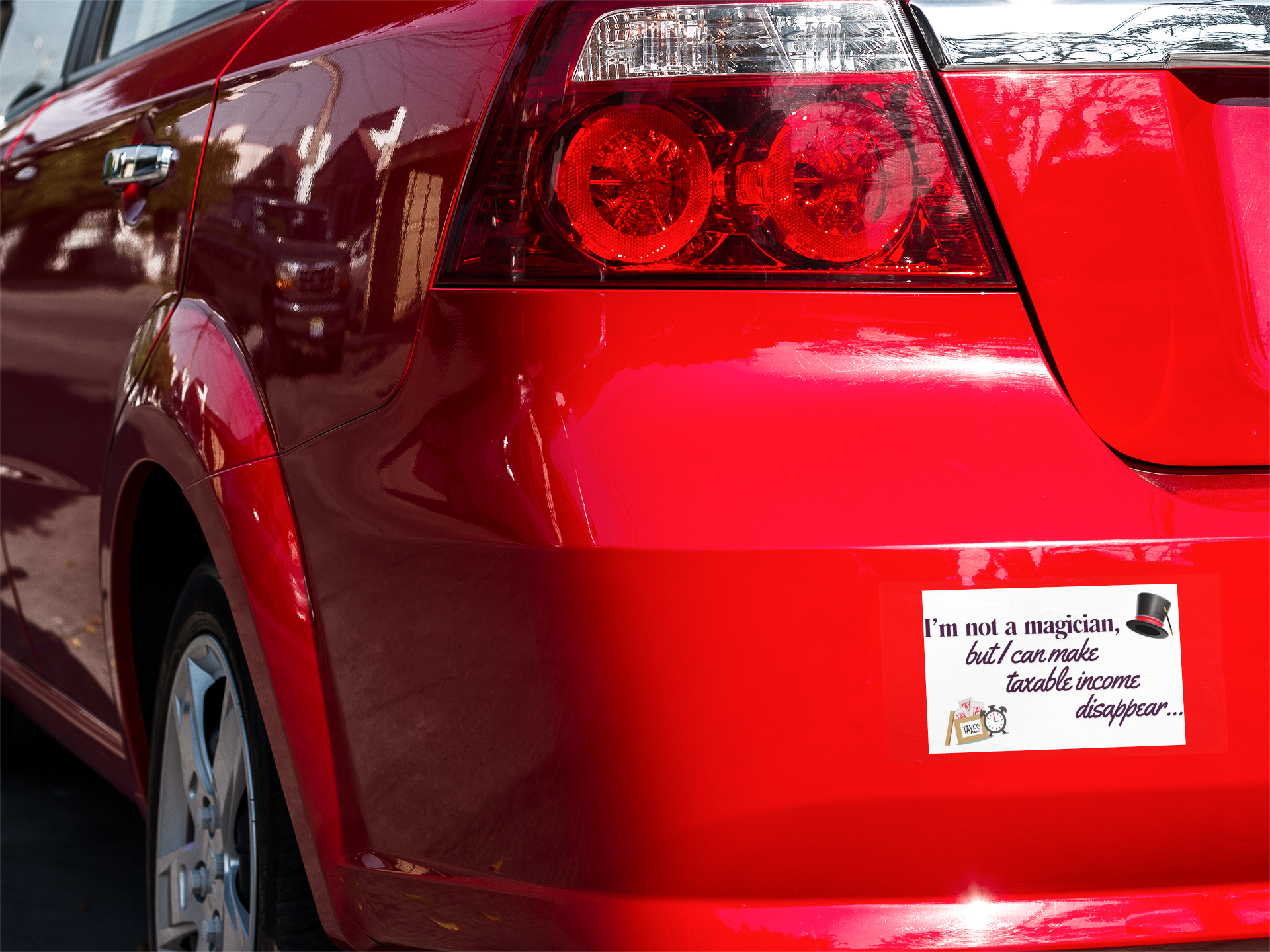 Funny Tax Magic Magnet - Car or Laptop Magnet product thumbnail image