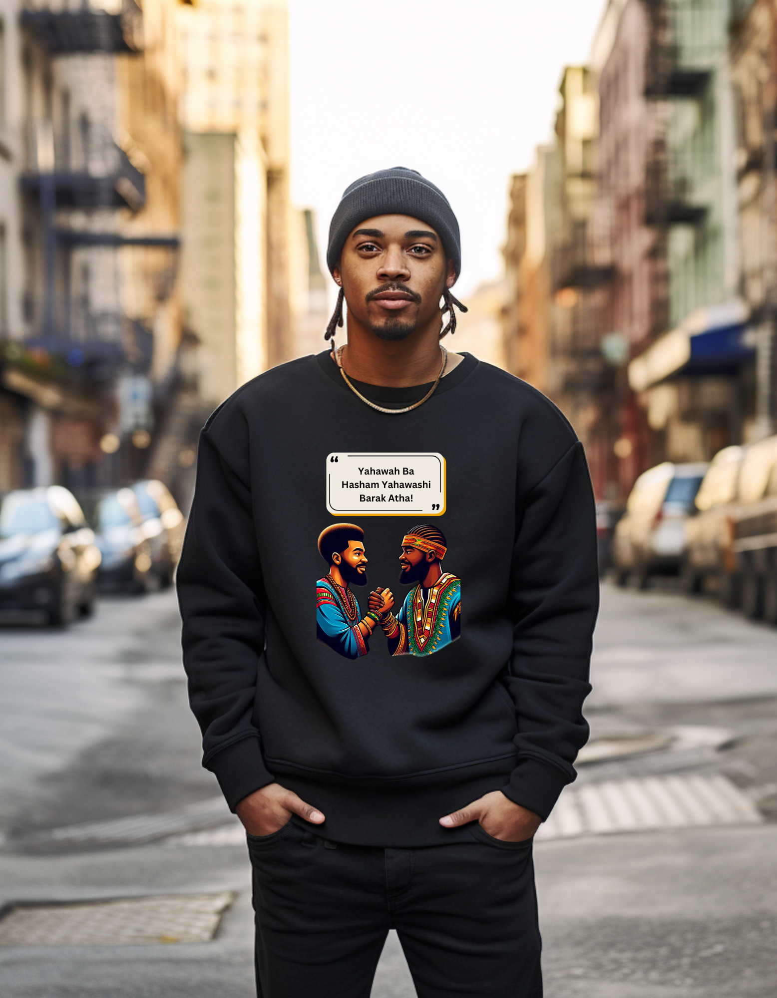 Greetings Brotha Sweatshirt, Brother Gift, Black Apparel, Cool Streetwear, Hip Hop Clothing