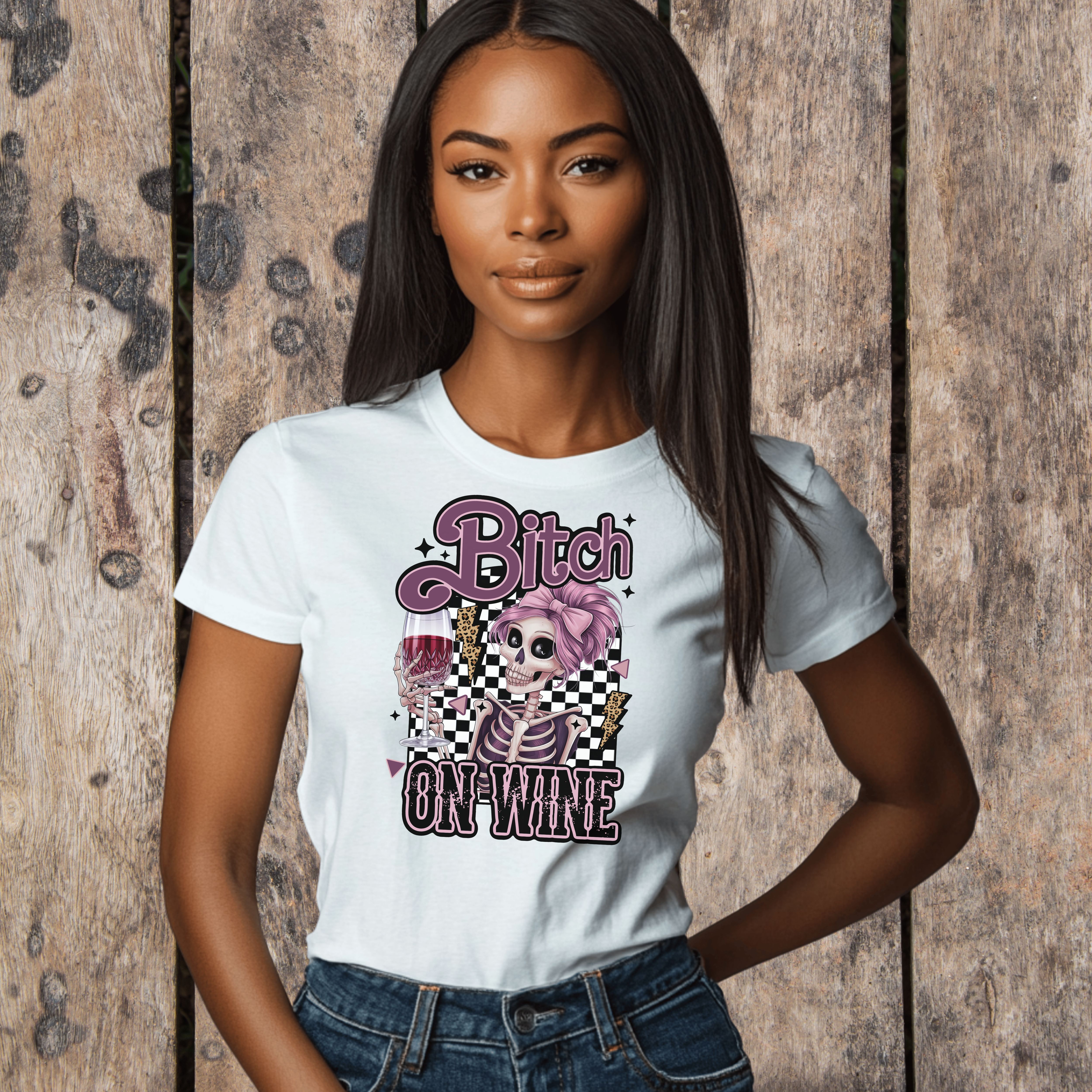 Funny Bitch On Wine Unisex Heavy Cotton Tee - Perfect for Wine Lovers product thumbnail image Funny Bitch On Wine Unisex Heavy Cotton Tee - Perfect for Wine Lovers product thumbnail image