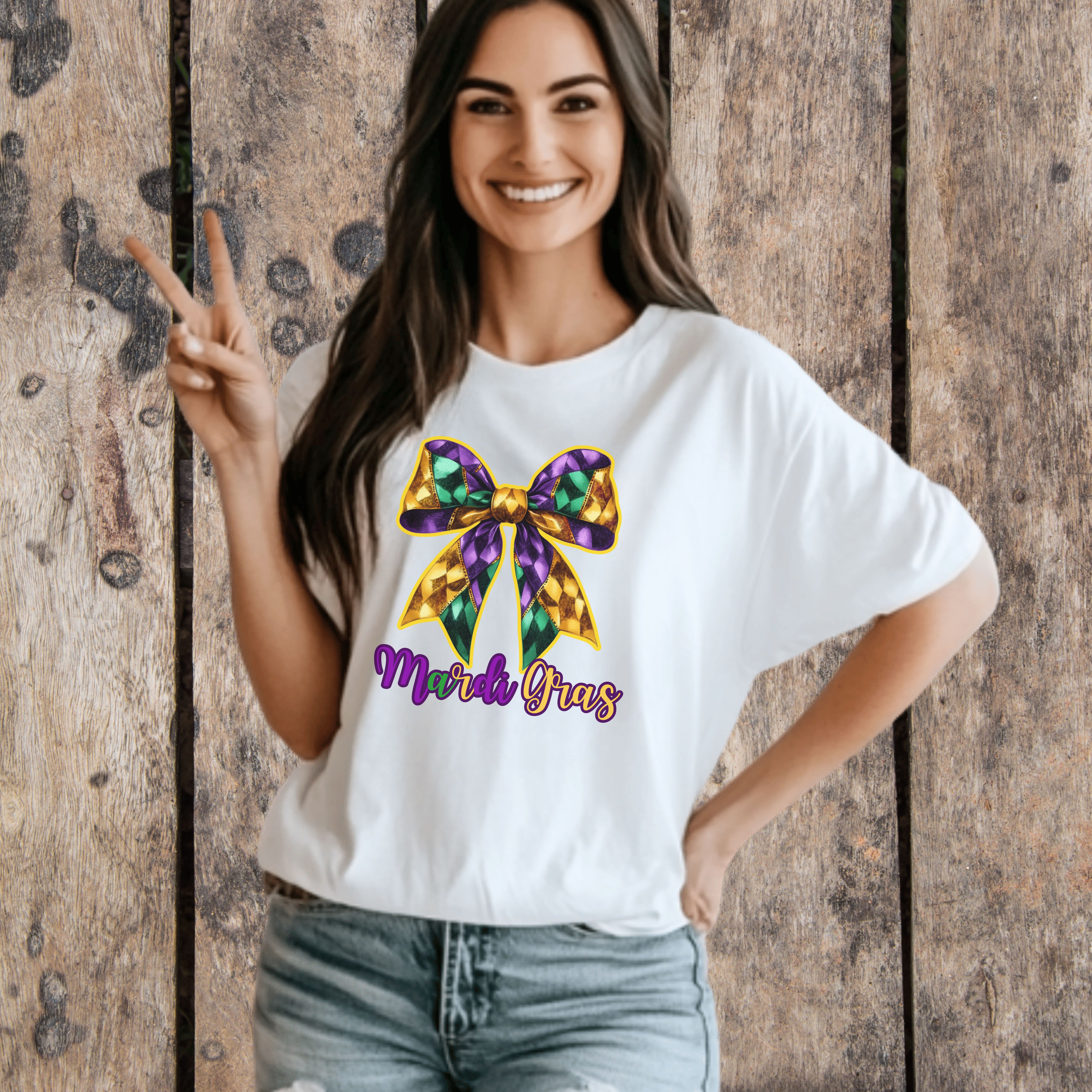 Mardi Gras Bow Unisex Heavy Cotton Tee