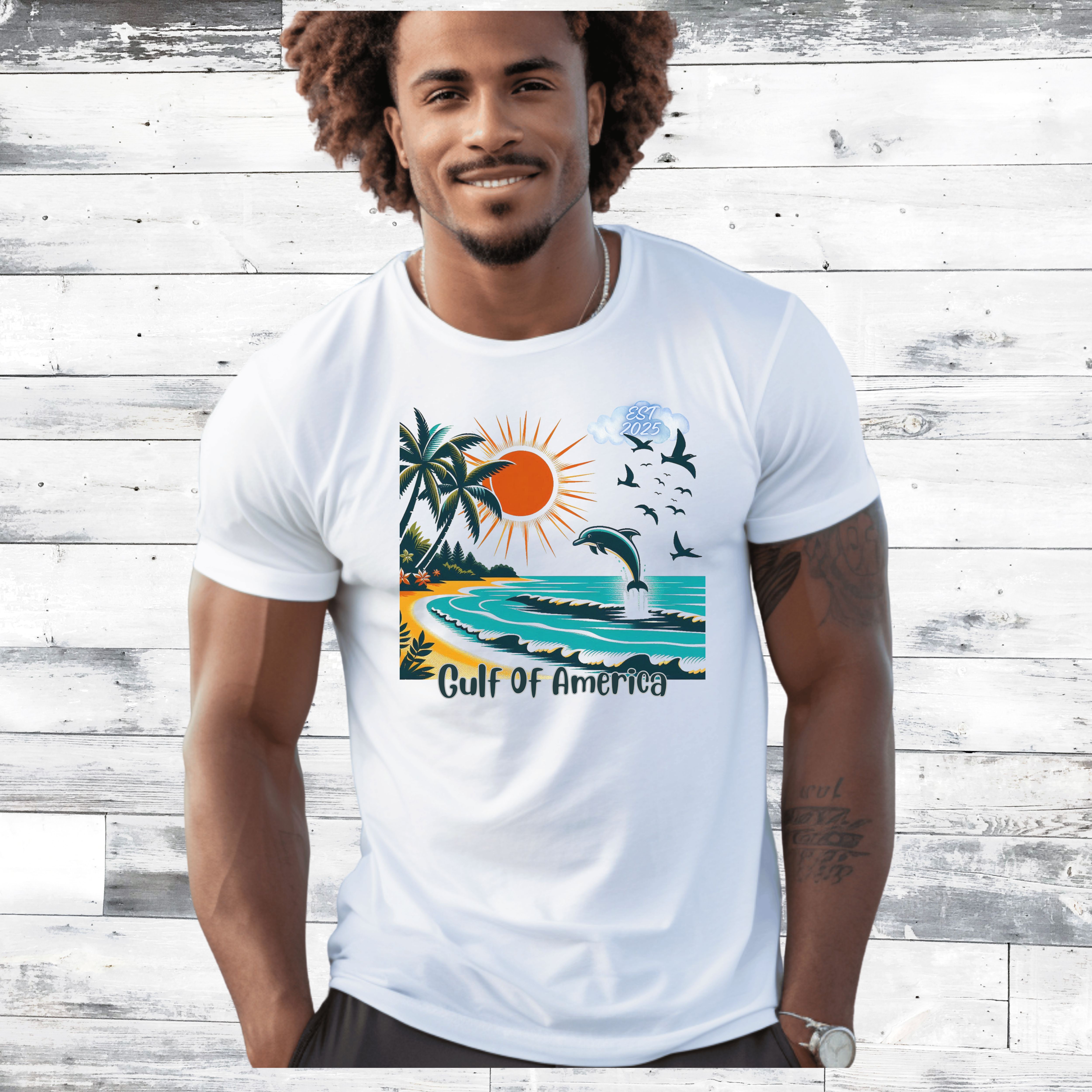Gulf of America Unisex Heavy Cotton Tee - Tropical Beach Vibe