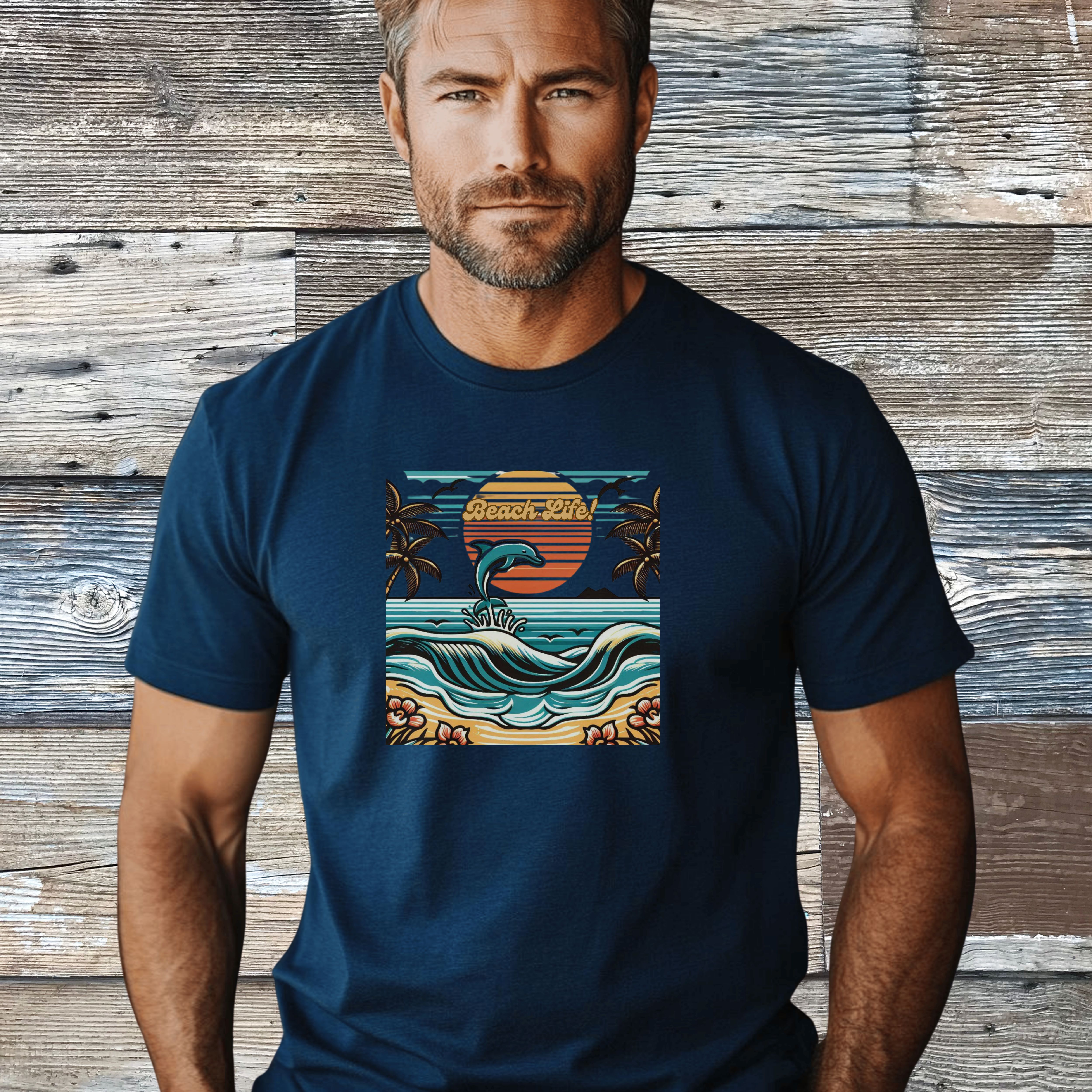 Beach Vibes Unisex Heavy Cotton Tee - Summer Sunset Design