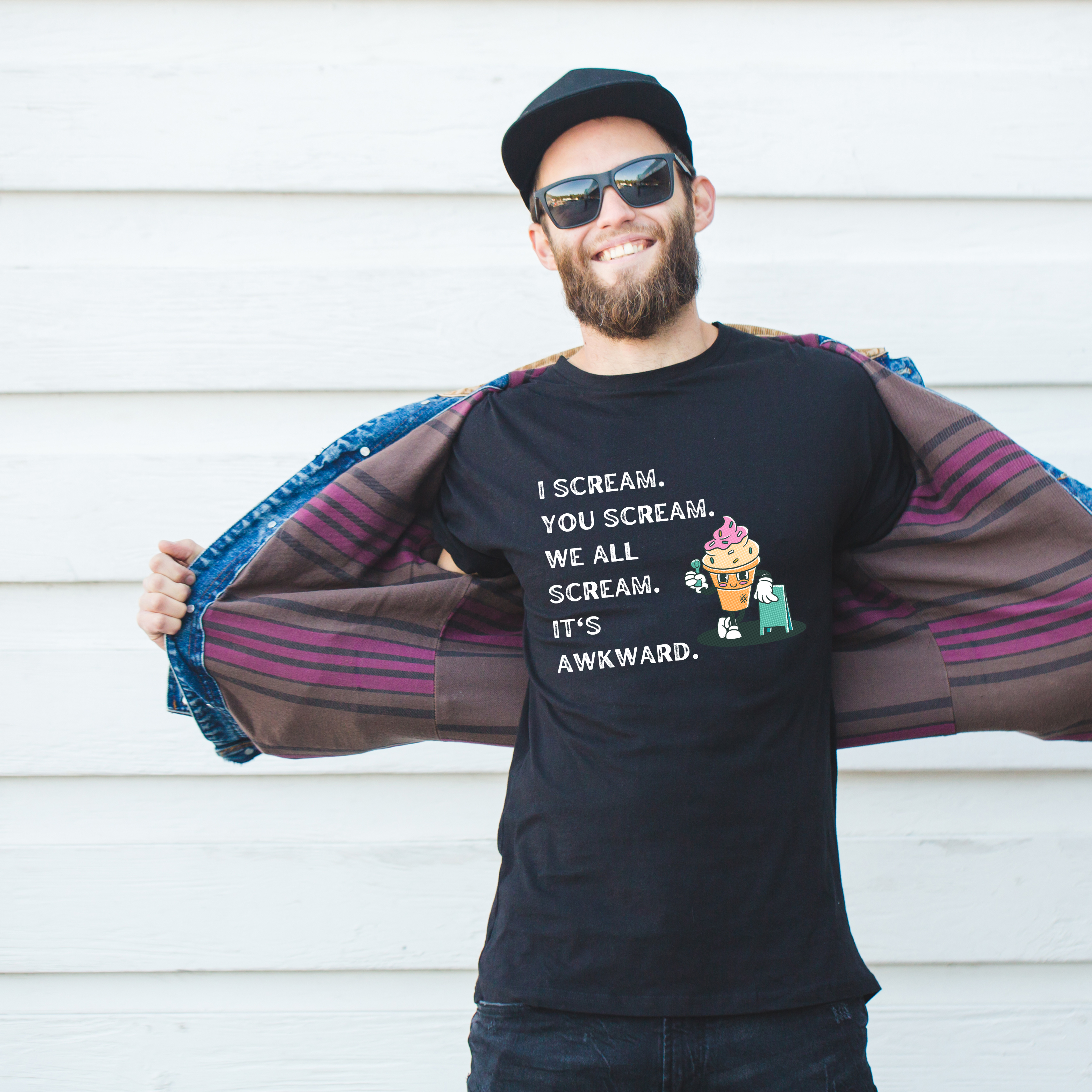 Funny Ice Cream Quote T-Shirt - "I Scream, You Scream, We All Scream, It's Awkward" product thumbnail image Funny Ice Cream Quote T-Shirt - "I Scream, You Scream, We All Scream, It's Awkward" product thumbnail image
