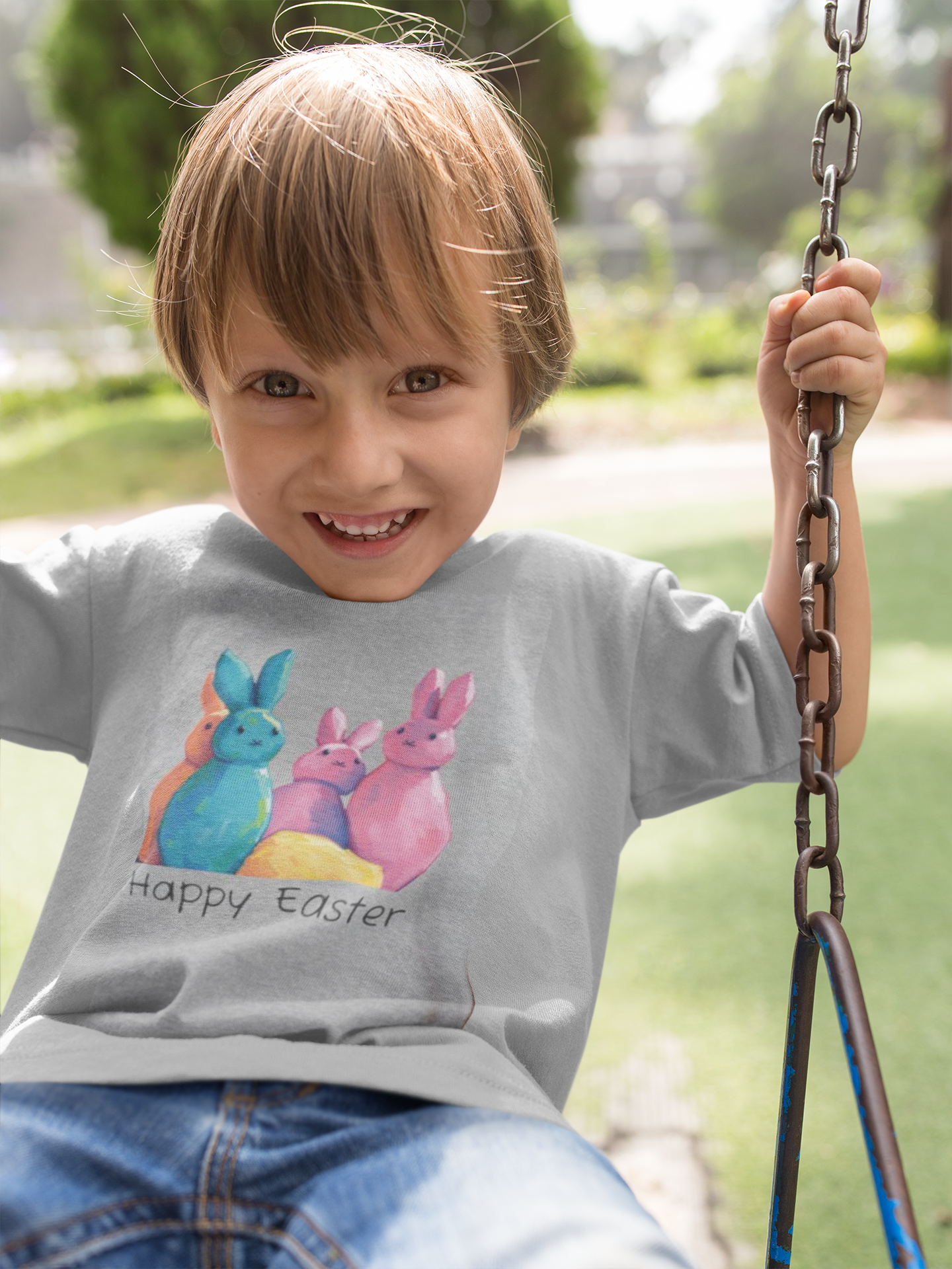 Colorful Easter Bunny Kids Tee, Cute Spring Kids Shirt, Happy Easter Gift for Children, Fun Family Easter Celebration Outfit, Vibrant Kids product thumbnail image