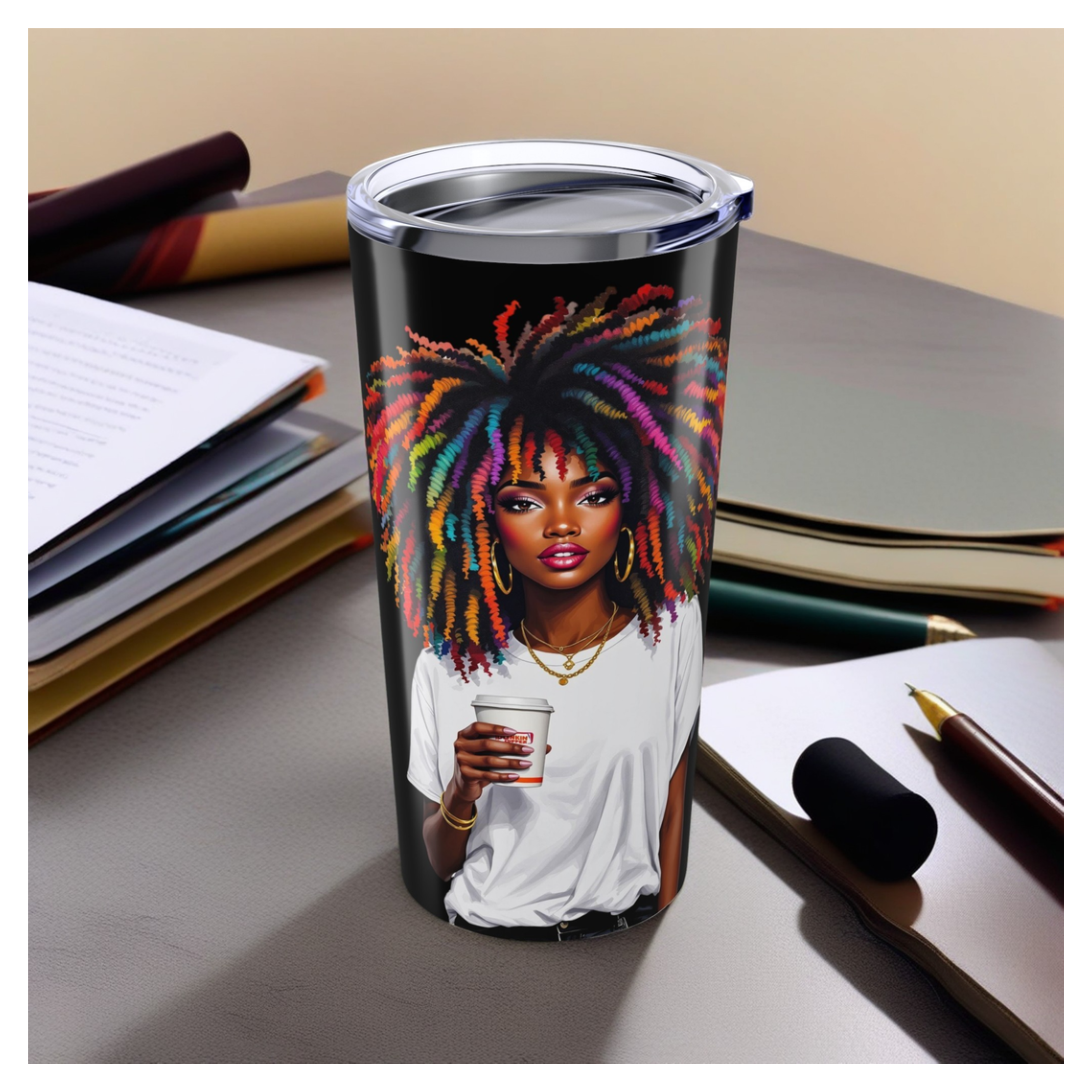 Coffee, Curls and Christ tumbler 20oz Tumbler Coffee, Curls and Christ tumbler 20oz Tumbler