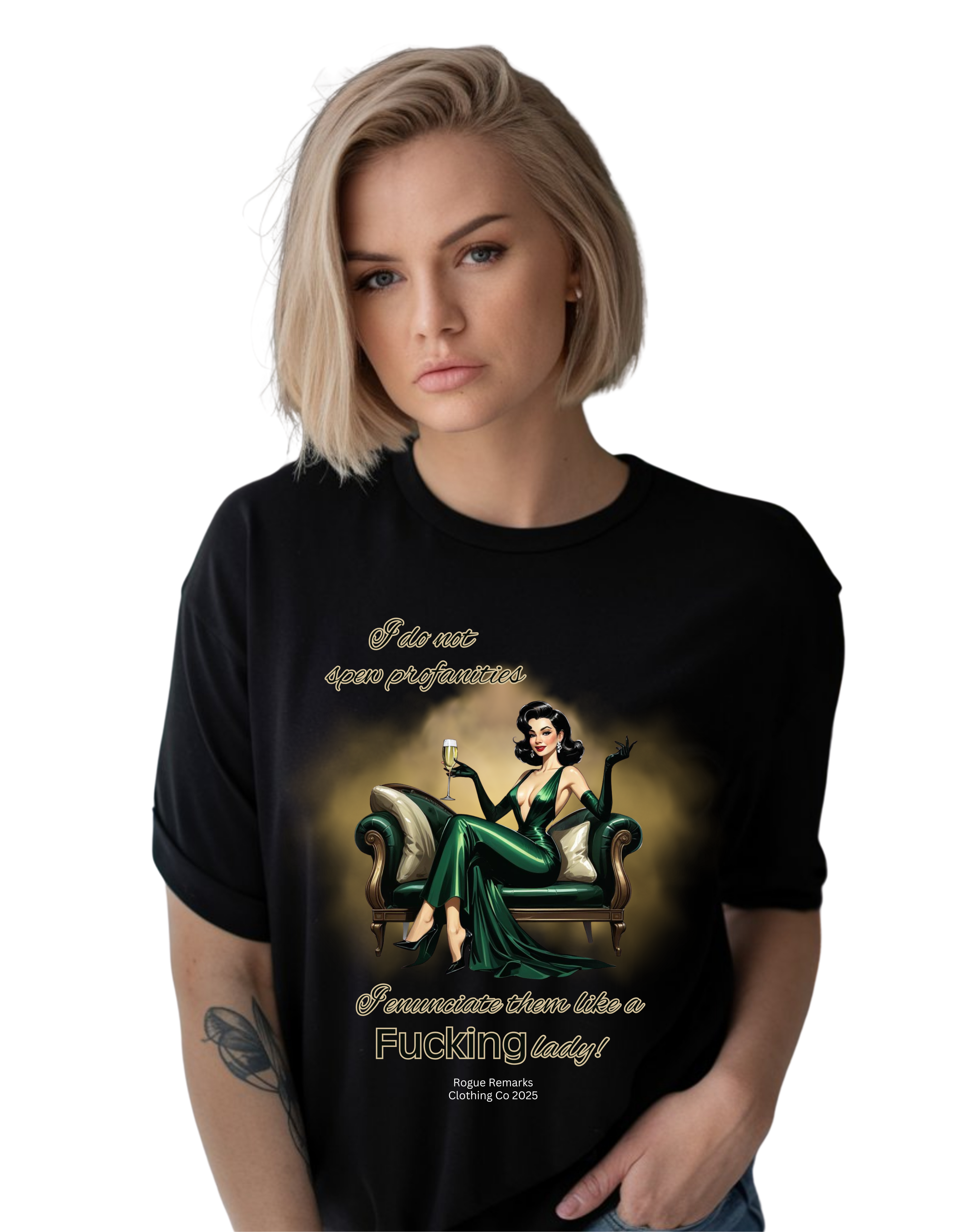  I do not spew profanities, I enunciate them… like a F*cking lady. Women's Softstyle Tee - 