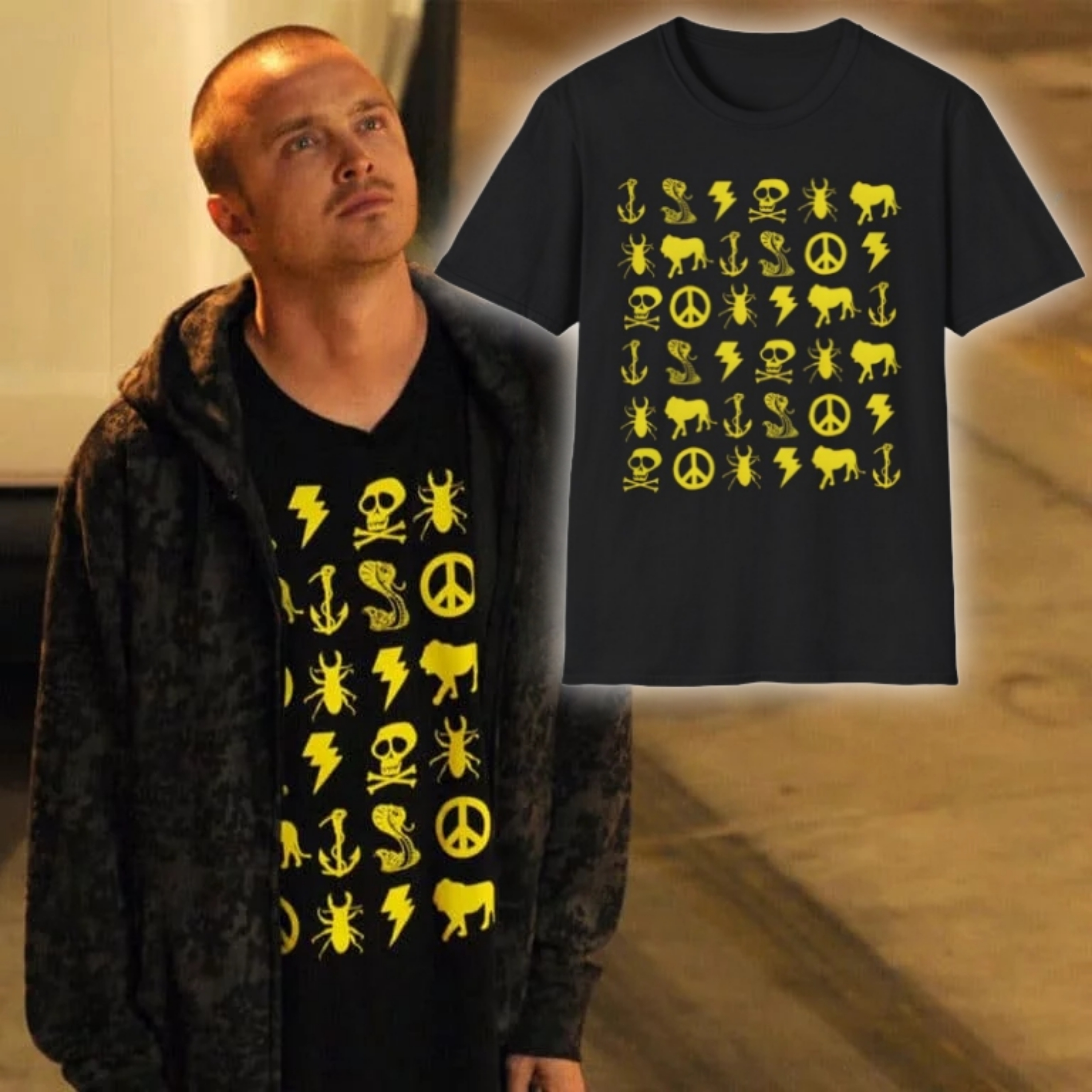 Jesse Pinkman's Yellow Icons T-shirt