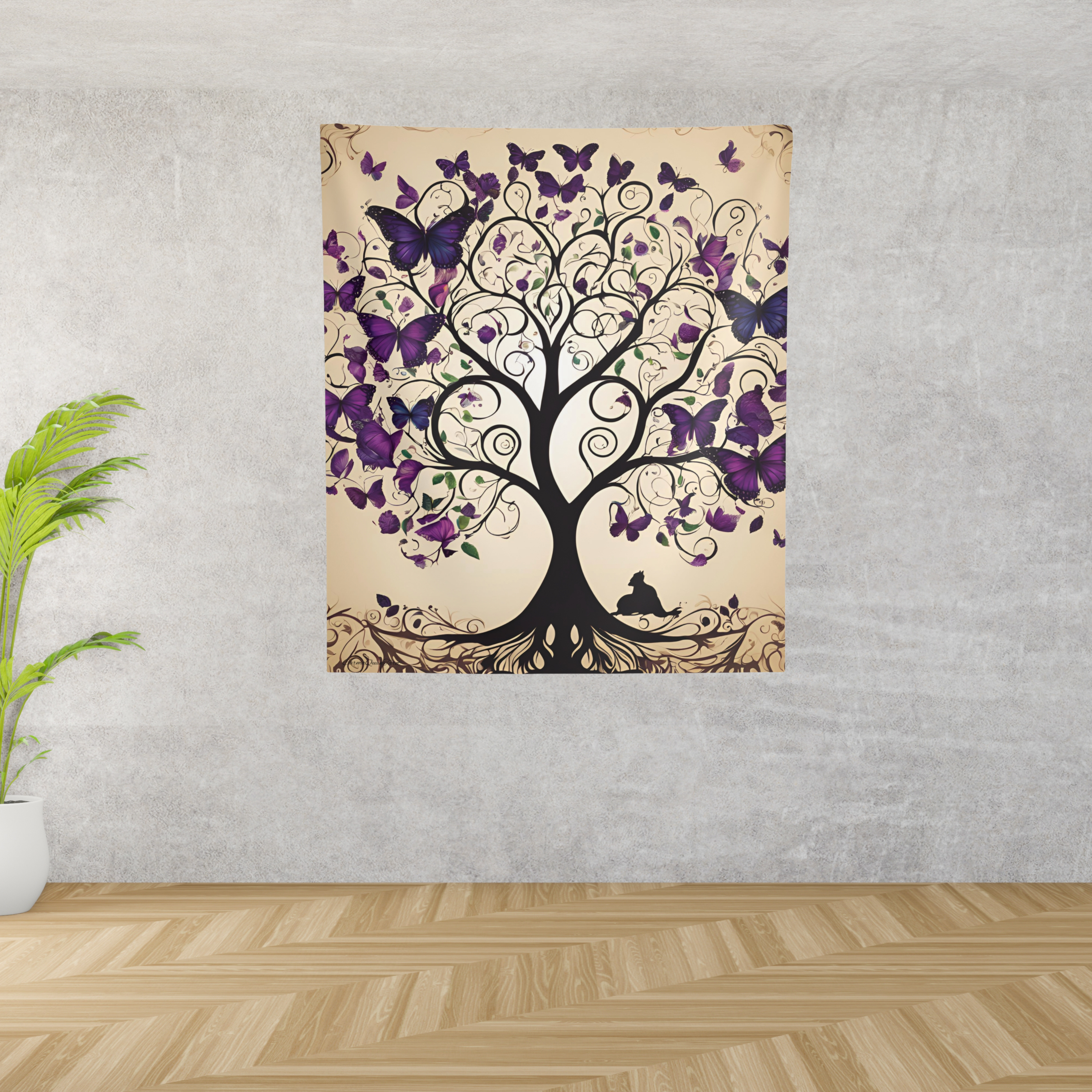 Enchanting Butterfly Tree Wall Tapestry, Boho Home Decor, Nature-Inspired Art, Meditation Space Decor, Gift for Nature Lovers product thumbnail image Enchanting Butterfly Tree Wall Tapestry, Boho Home Decor, Nature-Inspired Art, Meditation Space Decor, Gift for Nature Lovers product thumbnail image