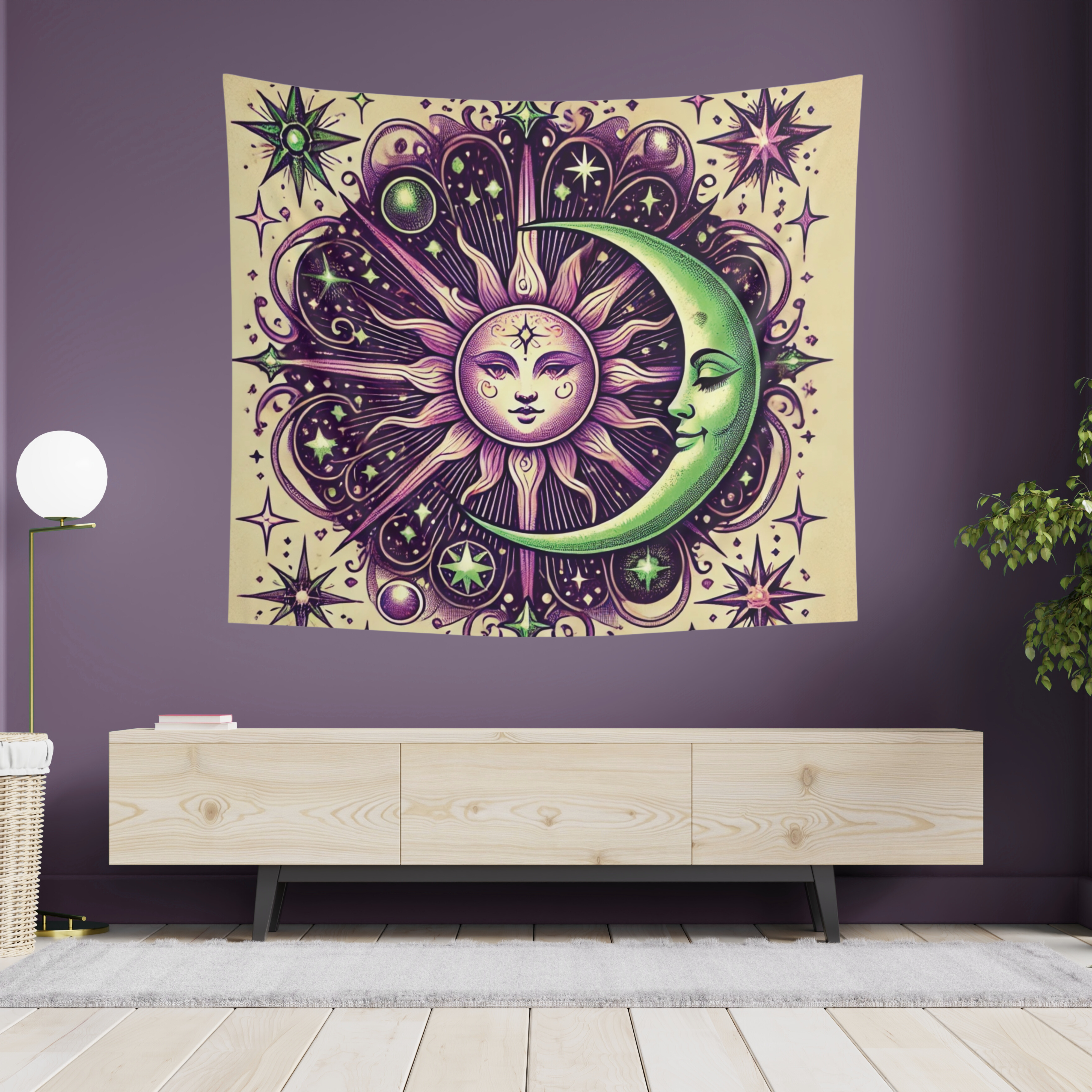 Celestial Sun and Moon Tapestry, Bohemian Wall Decor, Night Sky Hanging, Room Aesthetic, Cosmic Artwork, Astrology Gift product thumbnail image Celestial Sun and Moon Tapestry, Bohemian Wall Decor, Night Sky Hanging, Room Aesthetic, Cosmic Artwork, Astrology Gift product thumbnail image