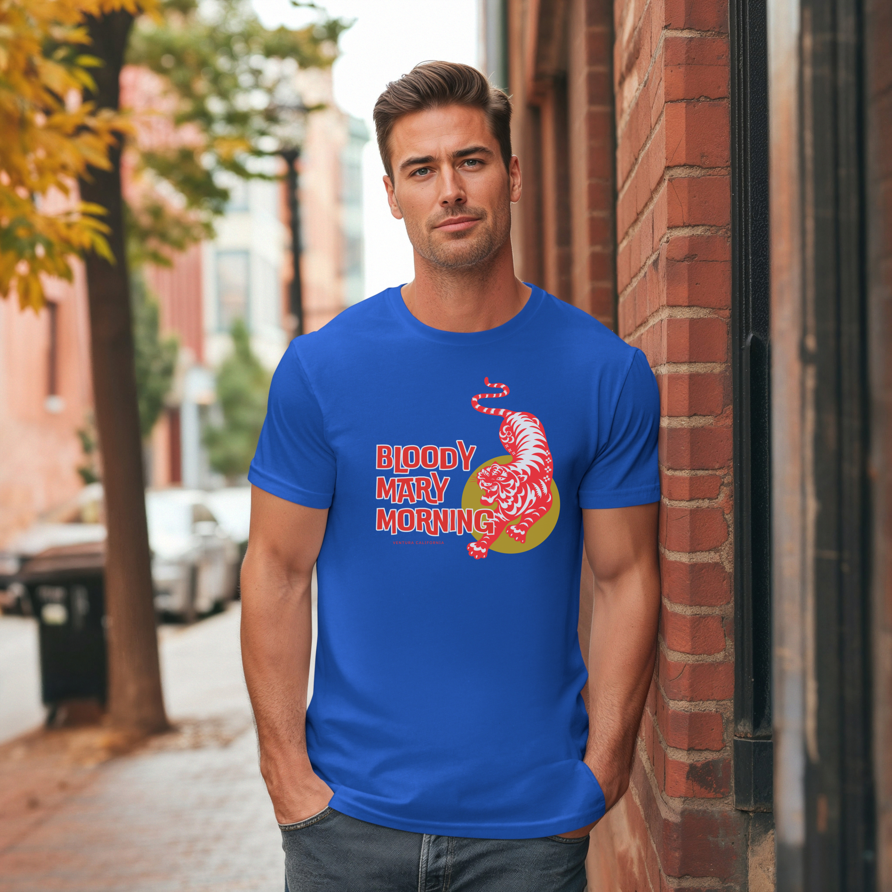 Happy Tiger Bloody Mary Morning Unisex Heavy Cotton Tee product thumbnail image Happy Tiger Bloody Mary Morning Unisex Heavy Cotton Tee product thumbnail image