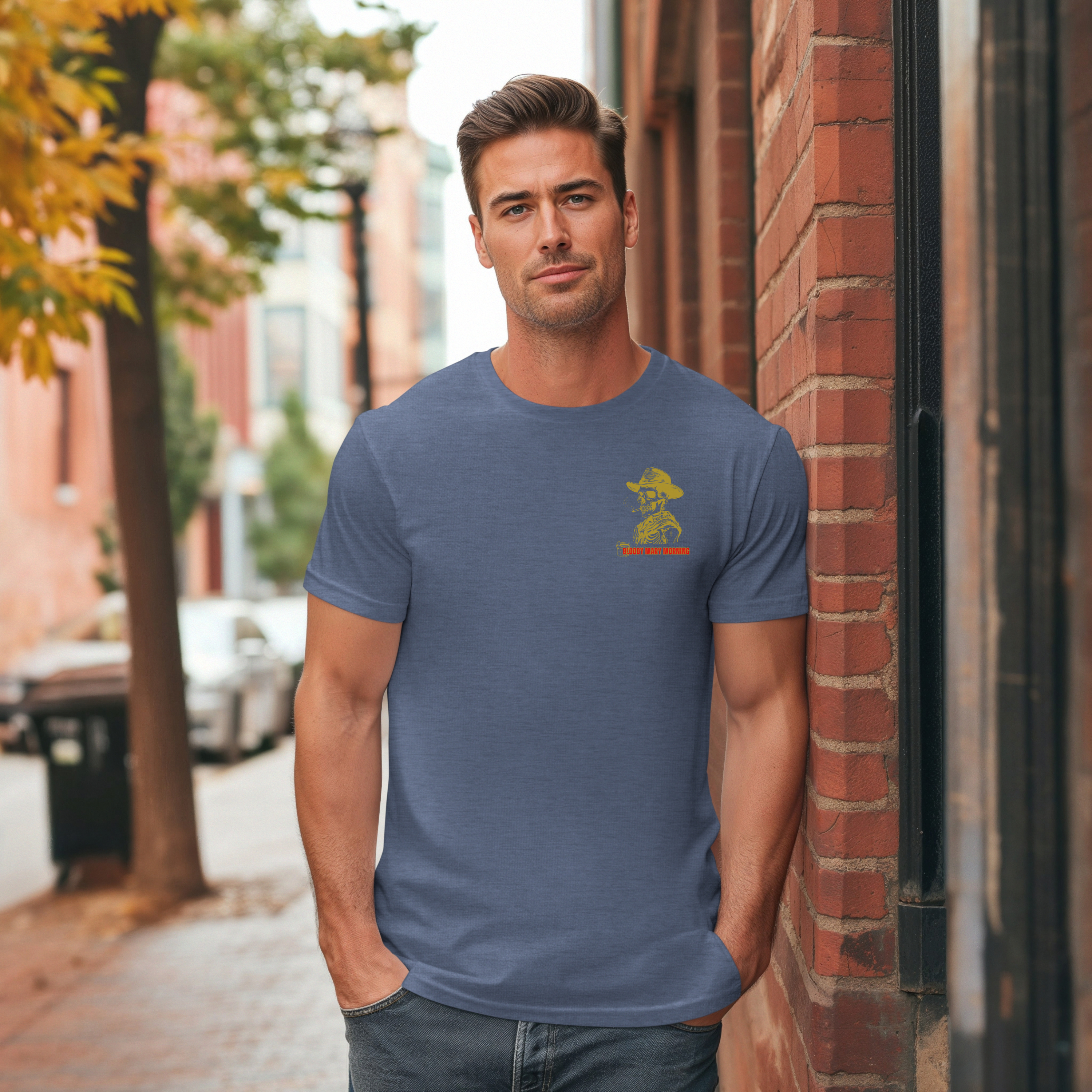 Cowboy Drinkin' Bloody Mary Morning Unisex Heavy Cotton Tee product thumbnail image Cowboy Drinkin' Bloody Mary Morning Unisex Heavy Cotton Tee product thumbnail image