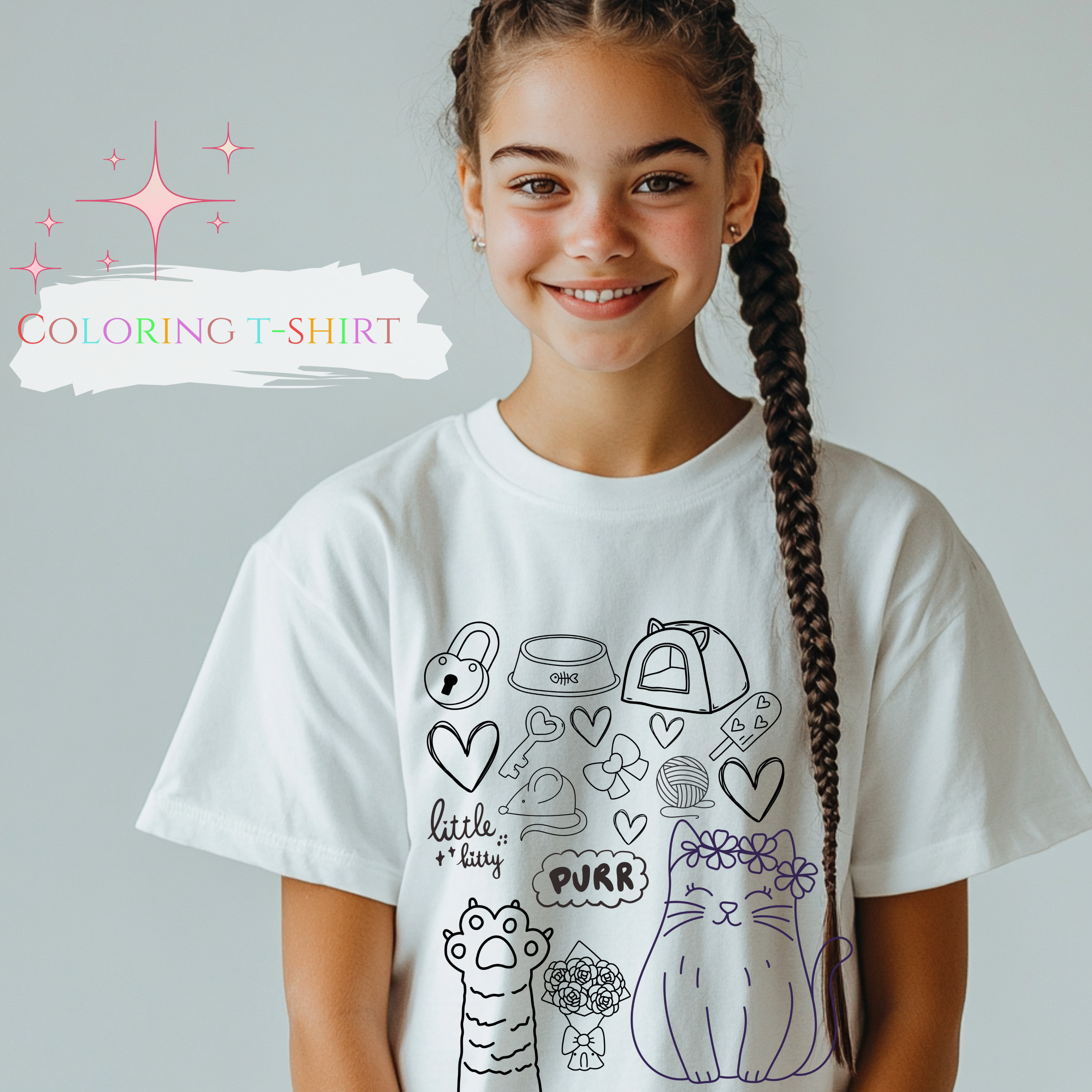 Girls Coloring Shirt, Coloring Shirts Girls, Cat Doodle Shirt Girls Coloring, Colorful Girls Shirt product thumbnail image Girls Coloring Shirt, Coloring Shirts Girls, Cat Doodle Shirt Girls Coloring, Colorful Girls Shirt product thumbnail image