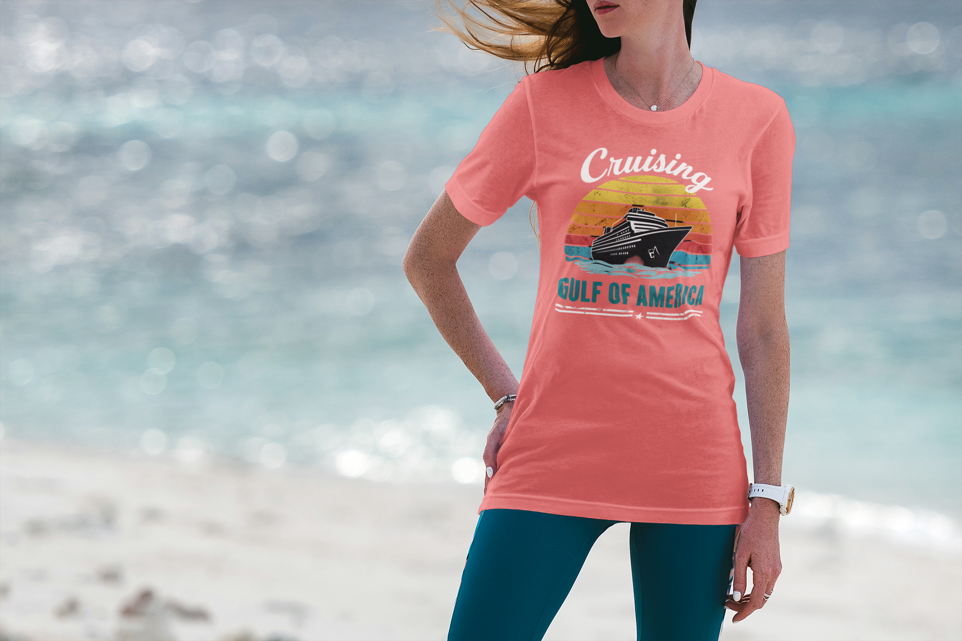 Vintage Gulf of America Cruise T-Shirt - Summer Vibes product thumbnail image Vintage Gulf of America Cruise T-Shirt - Summer Vibes product thumbnail image