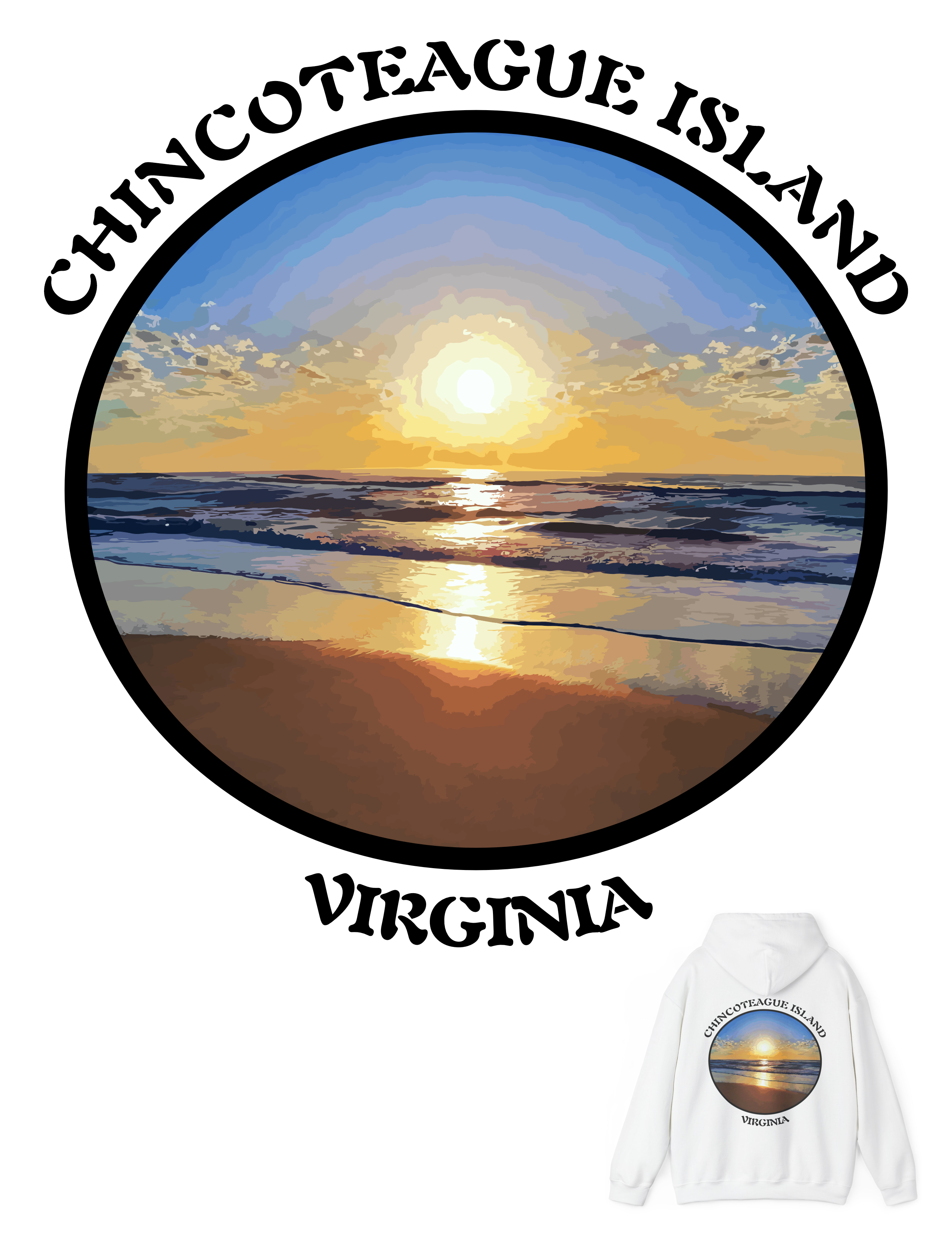 Hooded Sweatshirt, Gildan 18500 Heavy Blend™, Virginia, Chincoteague Island, Photographic Art Print Hooded Sweatshirt, Gildan 18500 Heavy Blend™, Virginia, Chincoteague Island, Photographic Art Print