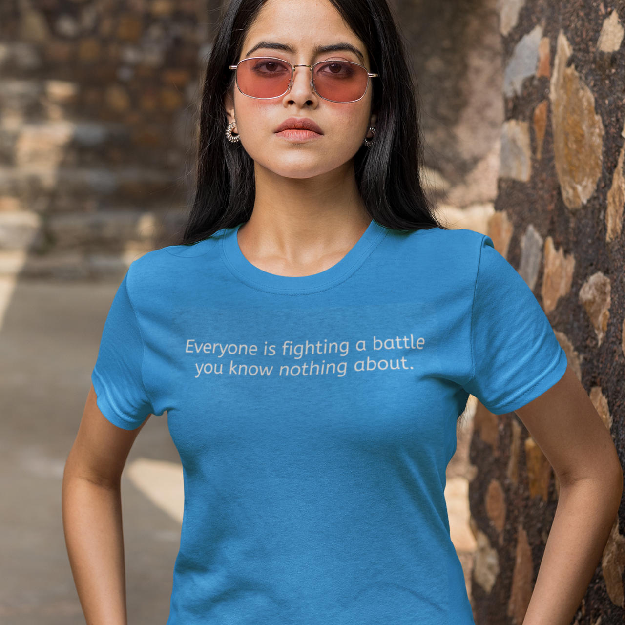 Inspirational Unisex Tee: "Everyone is Fighting A Battle You Know Nothing About" - Motivational Gift, Mental Health Awareness, Casual Wear,