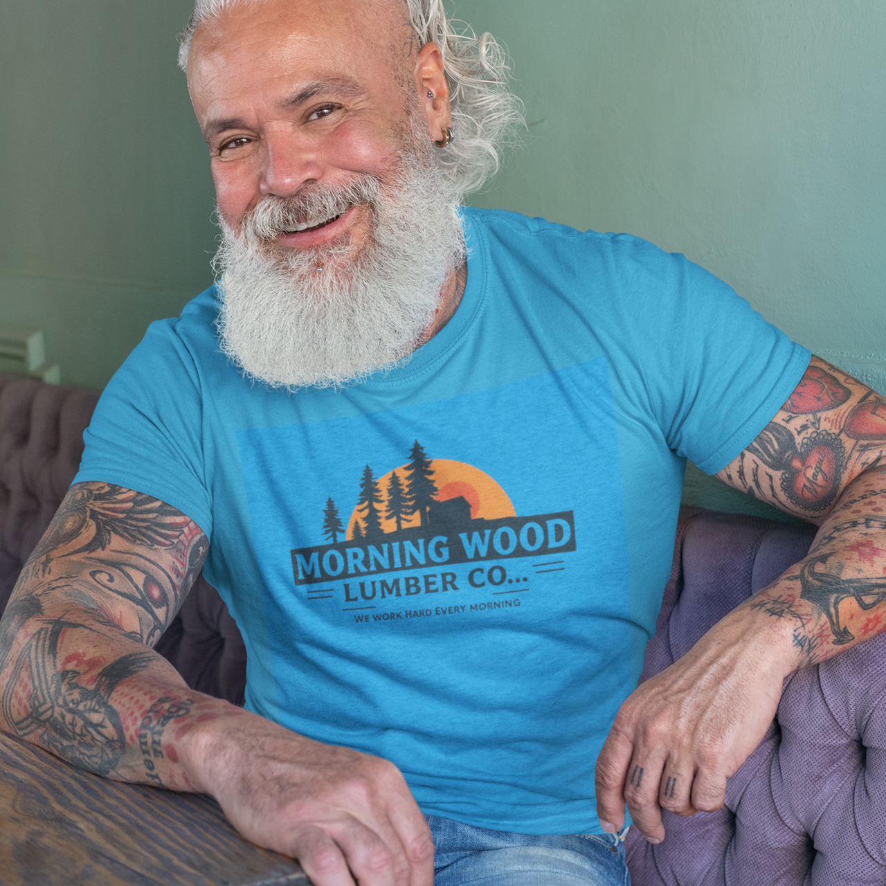 Morning Wood Lumber Co. Part 4 of The Don't Be Dirty Series  Unisex Crew Tee, Vintage Nature Shirt, Outdoor Enthusiast Gift, Funny Tee, Casual Wear, Earth Day product thumbnail image