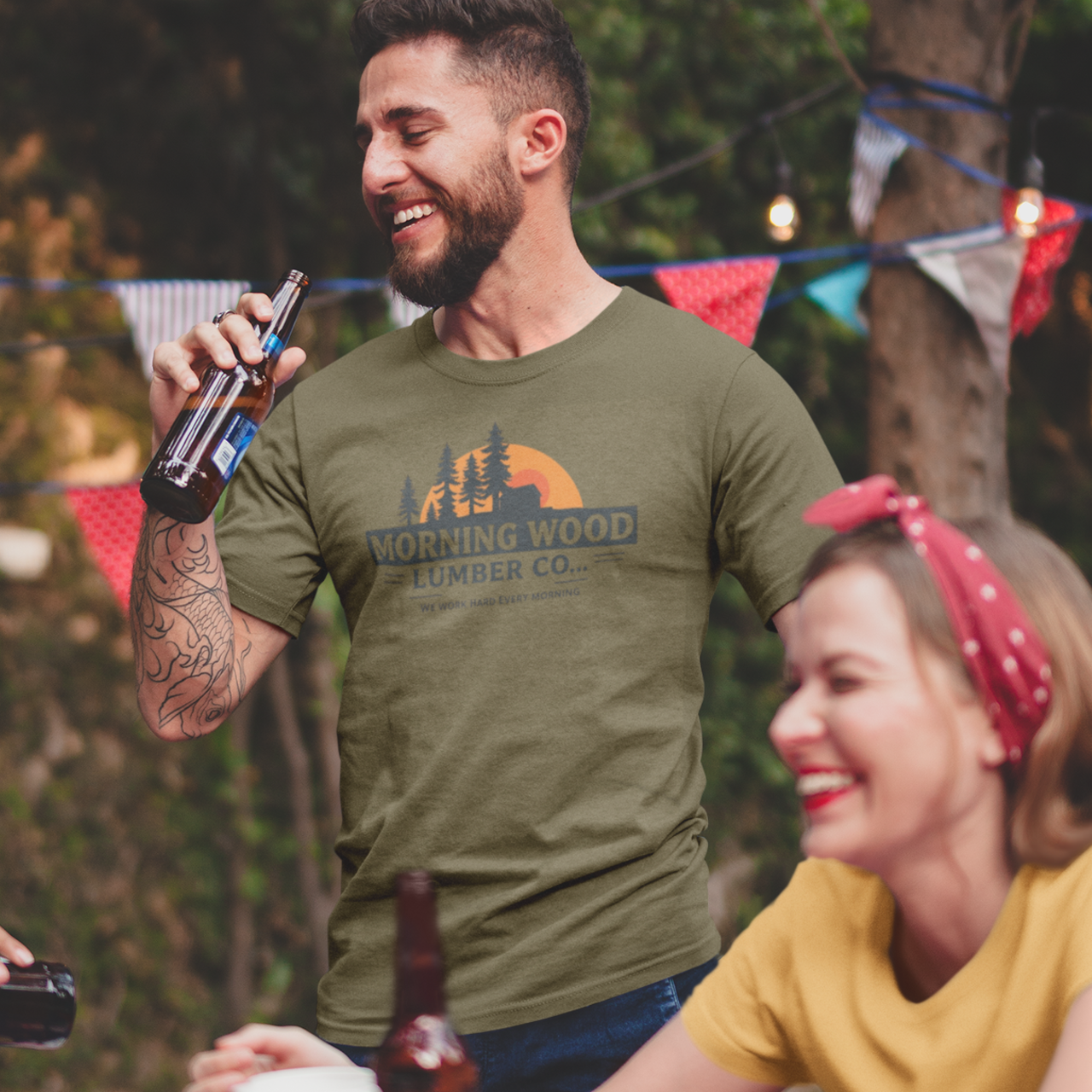 Morning Wood Lumber Co. Part 4 of The Don't Be Dirty Series  Unisex Crew Tee, Vintage Nature Shirt, Outdoor Enthusiast Gift, Funny Tee, Casual Wear, Earth Day product thumbnail image