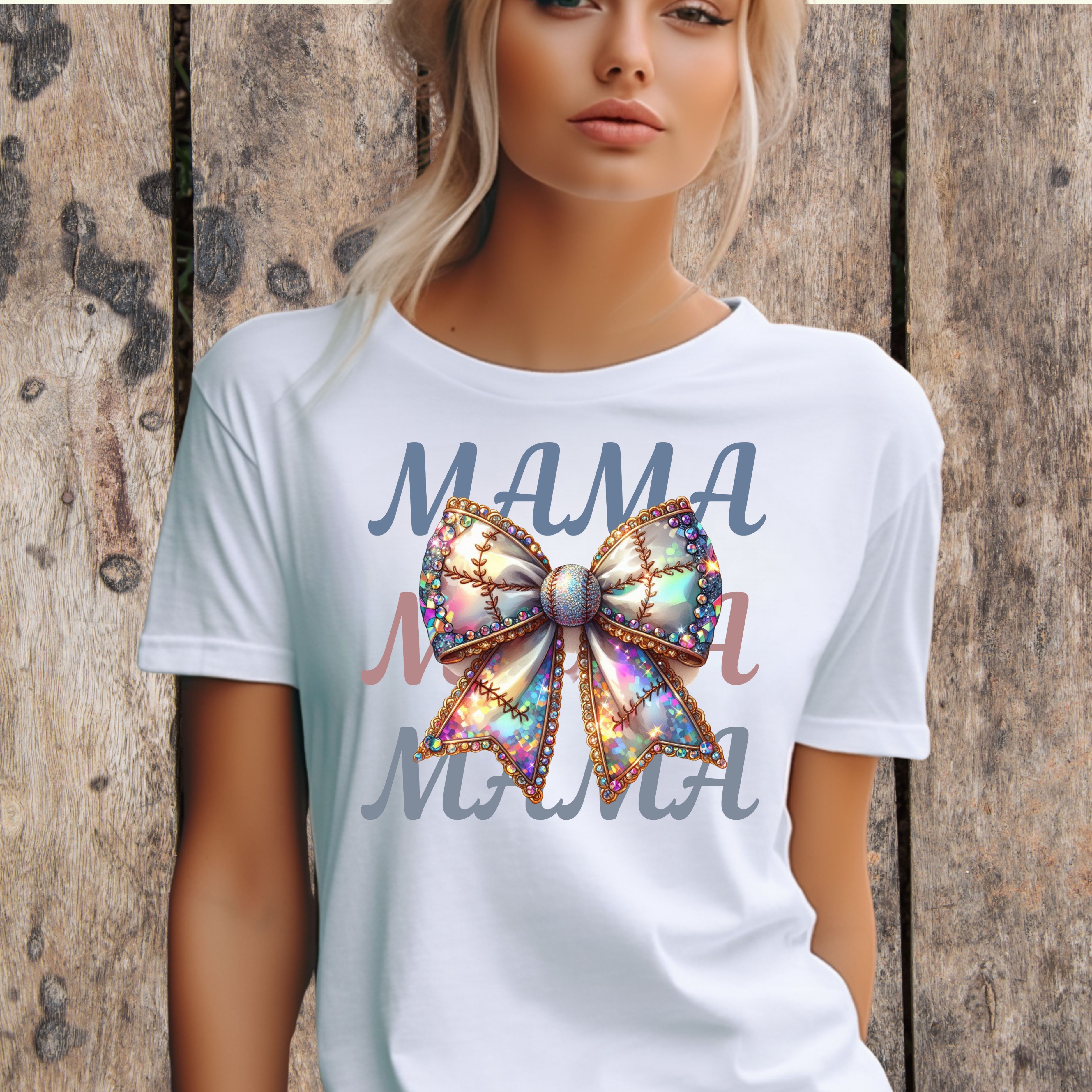 Sparkling Mama Bow Unisex Heavy Cotton Tee