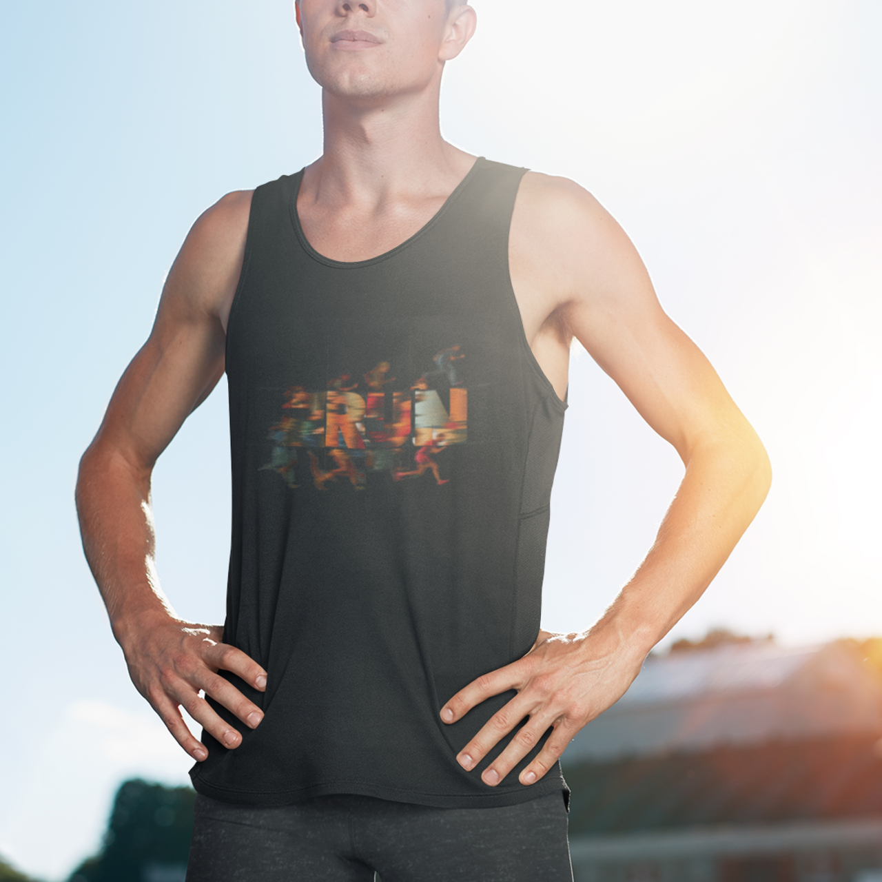 I Run Unisex Tank Top, Workout Muscle Tee, Fitness Running Shirt, Gym Athletic Top, Exercise Sleeveless Shirt product thumbnail image