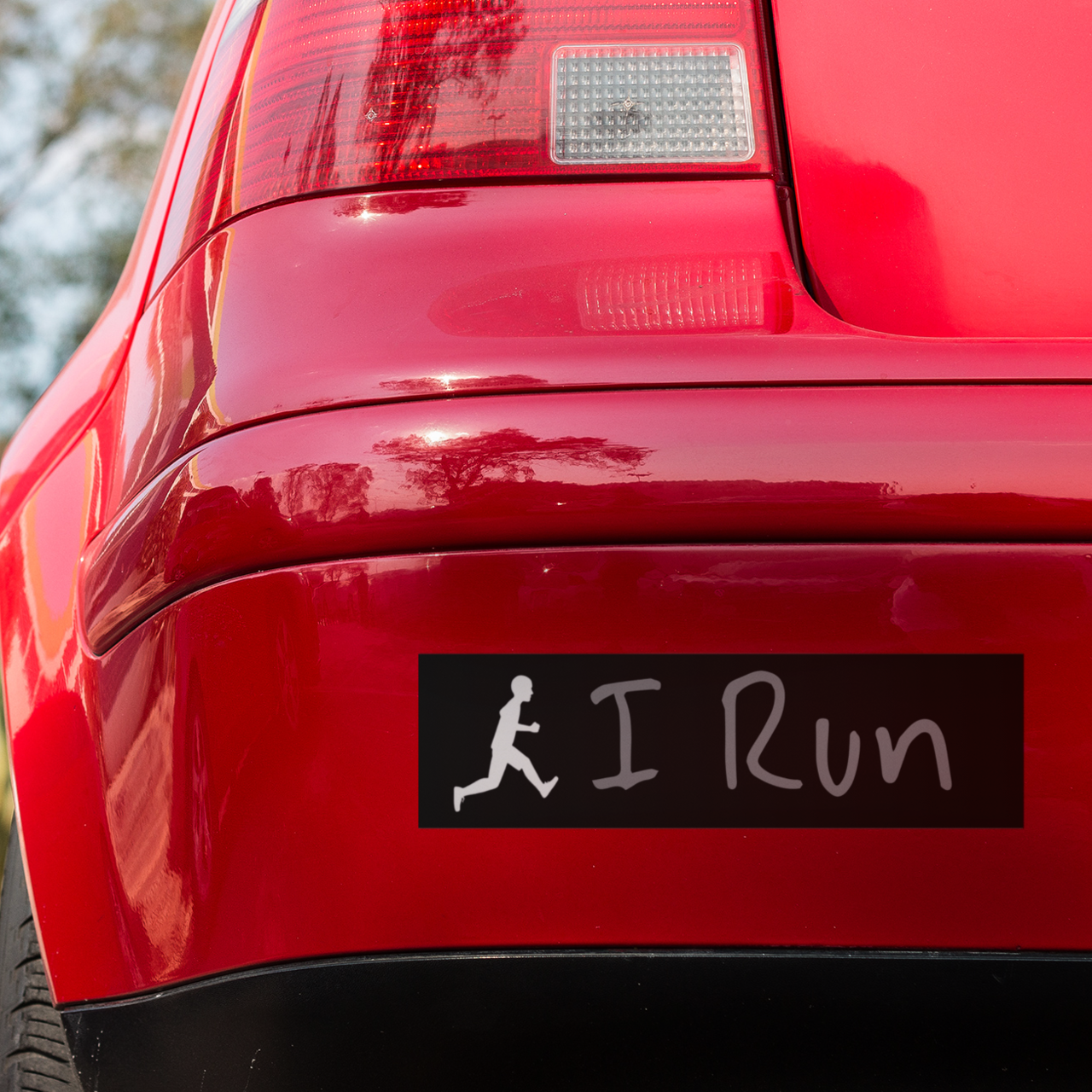 I Run Bumper Stickers - Perfect for Runners, Fitness Enthusiasts, Car Decor, Gifts for Sports Lovers, I Run Sign
