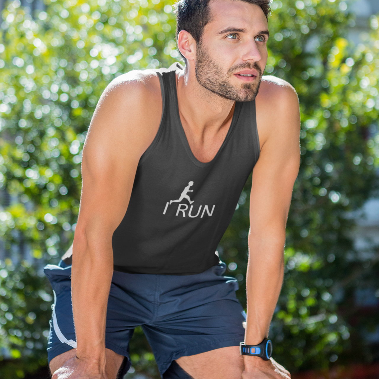 I RUN Unisex Jersey Tank, Athletic Sleeveless Shirt, Running Top, Fitness Gift, Workout Apparel, Summer Activewear product thumbnail image