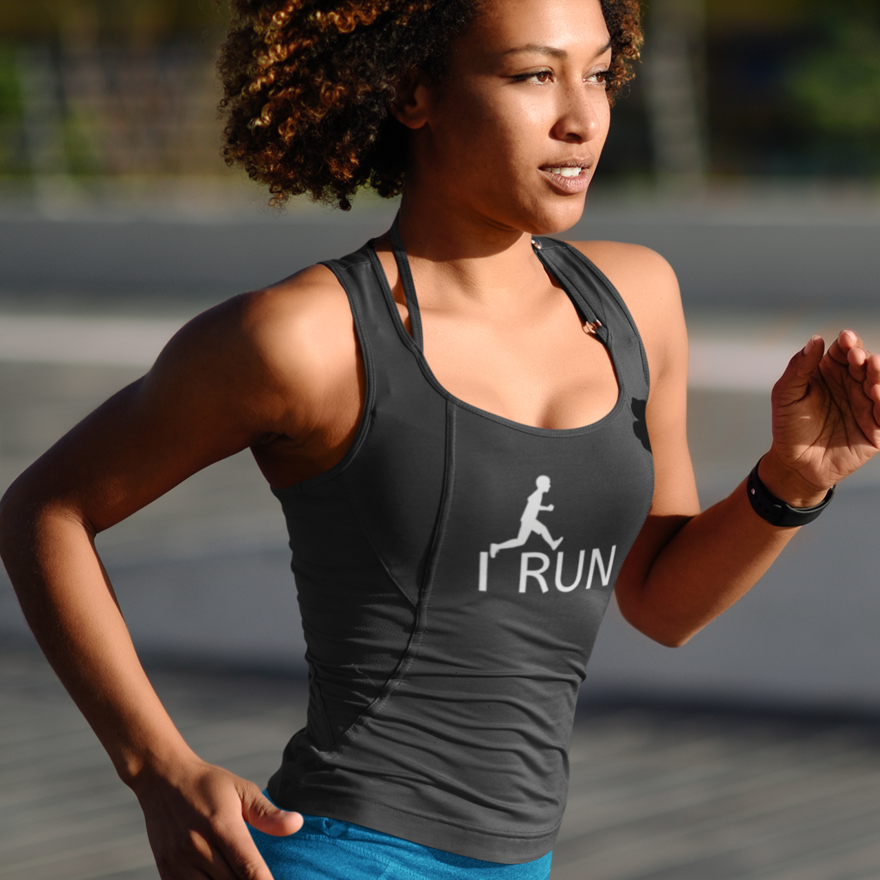I RUN Unisex Jersey Tank, Athletic Sleeveless Shirt, Running Top, Fitness Gift, Workout Apparel, Summer Activewear product thumbnail image