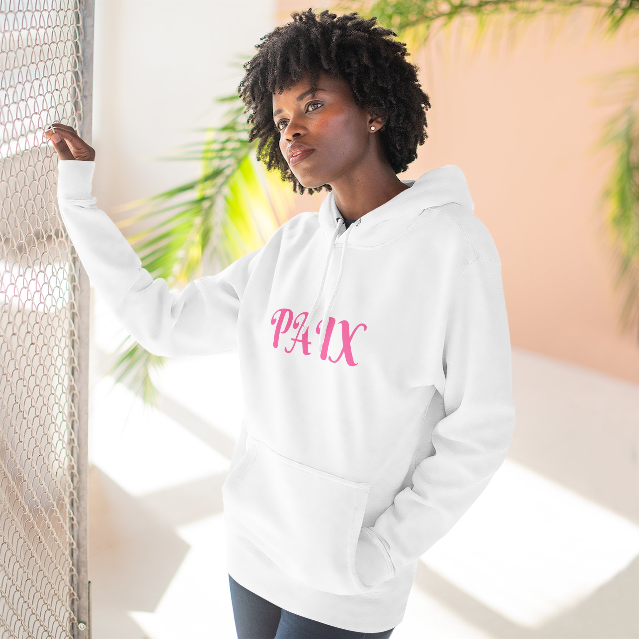 "PAIX" Peaceful Vibes Three-Panel Fleece Hoodie product thumbnail image "PAIX" Peaceful Vibes Three-Panel Fleece Hoodie product thumbnail image