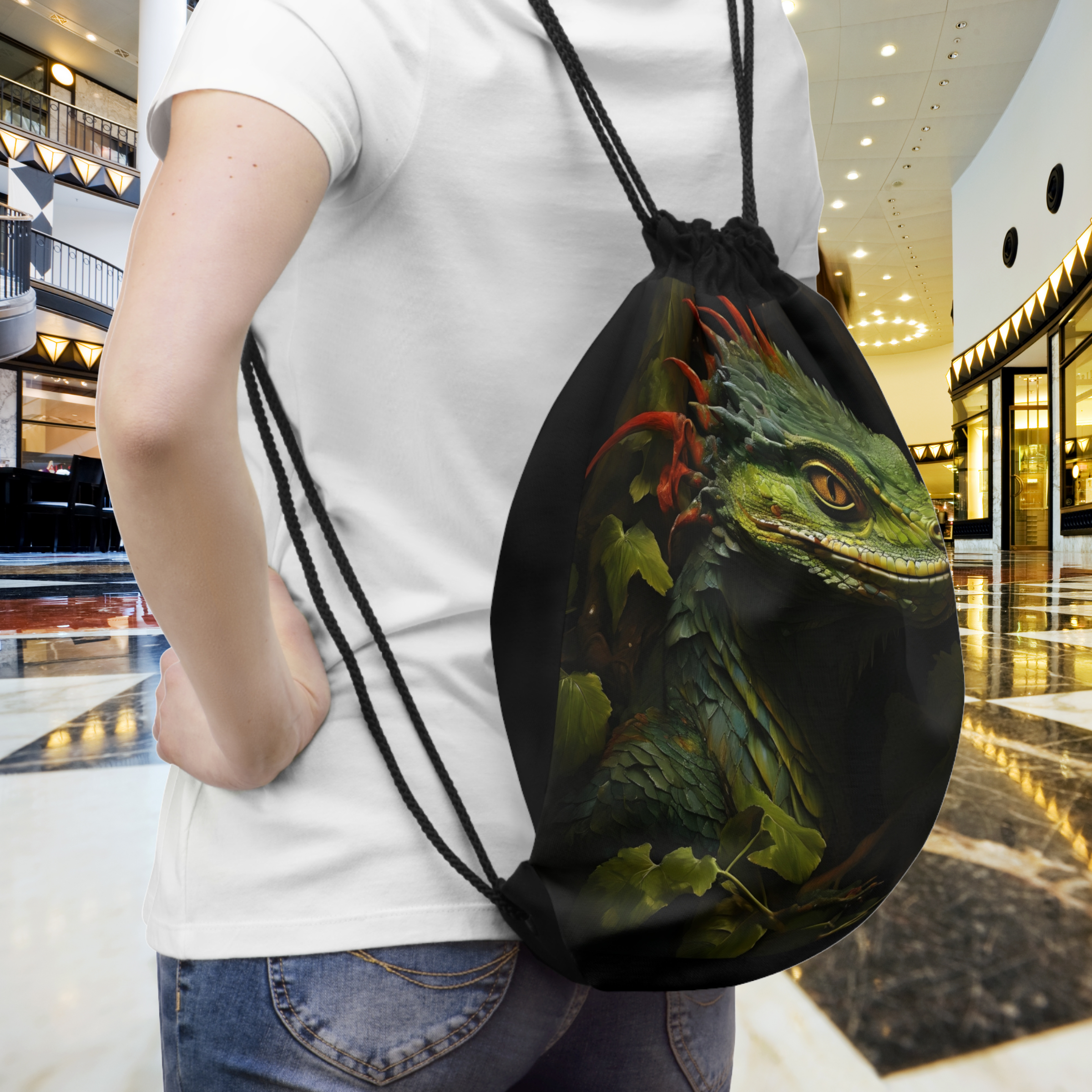 Basilisk Mythical Figure Drawstring Bag Basilisk Mythical Figure Drawstring Bag