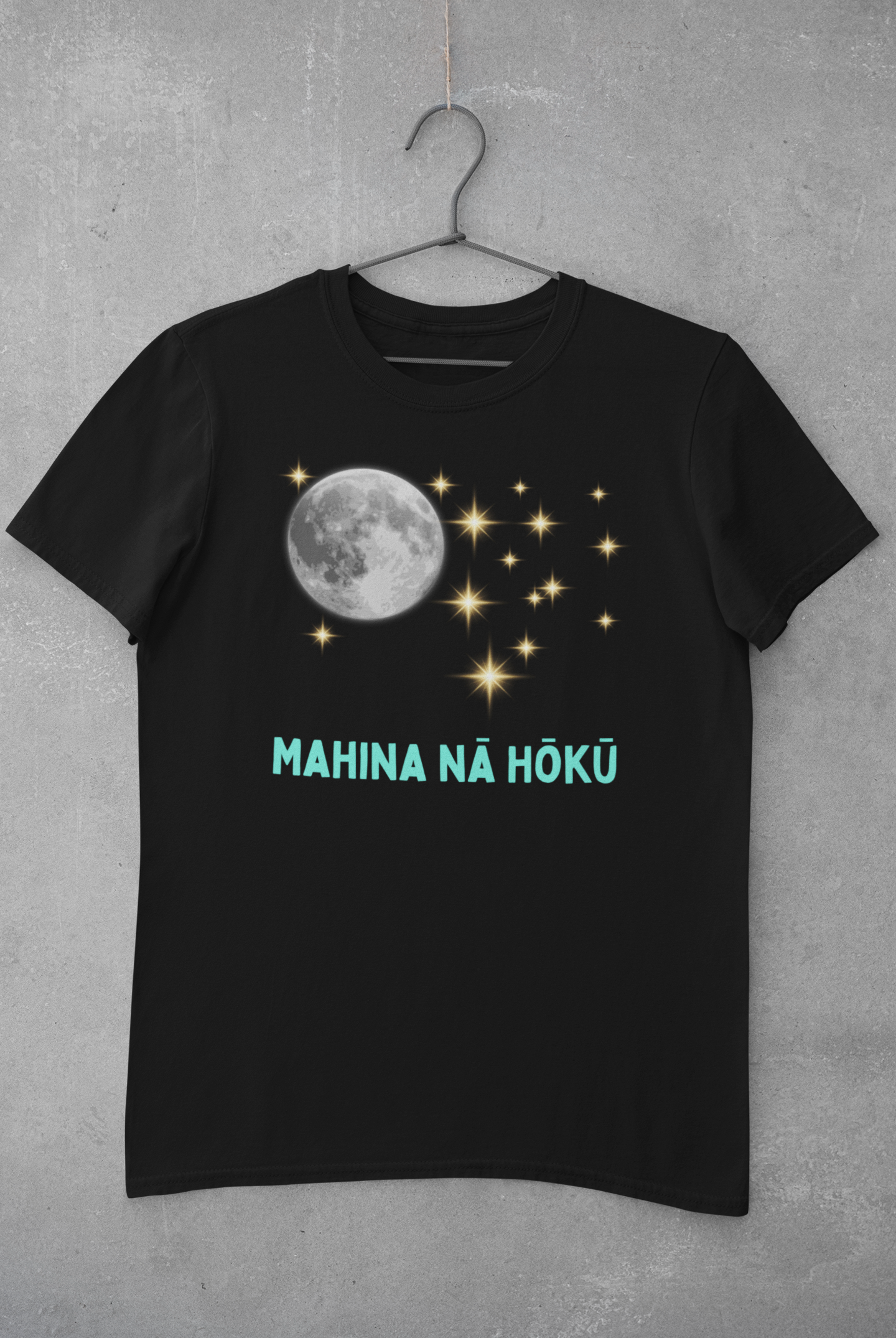 Mahina Nā Hōkū Unisex Cotton Tee - Moon & Stars Hawaiian Language Graphic T-Shirt product thumbnail image Mahina Nā Hōkū Unisex Cotton Tee - Moon & Stars Hawaiian Language Graphic T-Shirt product thumbnail image