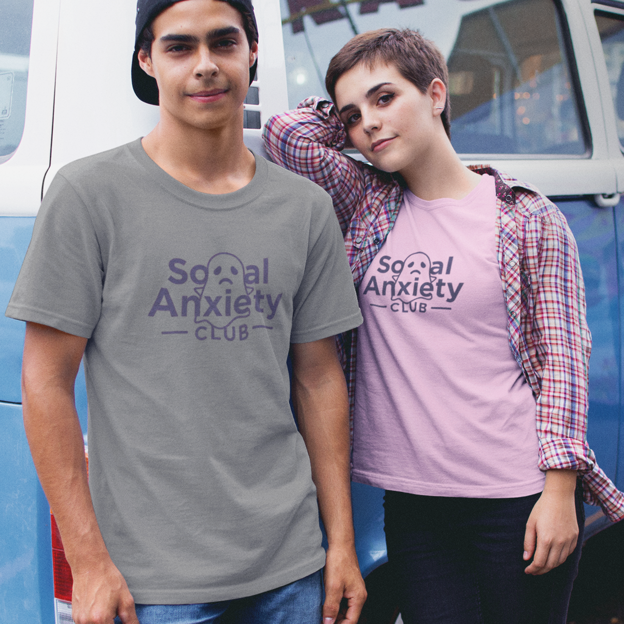 Social Anxiety Club Unisex Garment-Dyed T-Shirt, Comfort Tee, Casual Wear, Mental Health Awareness, Gift for Friends product thumbnail image