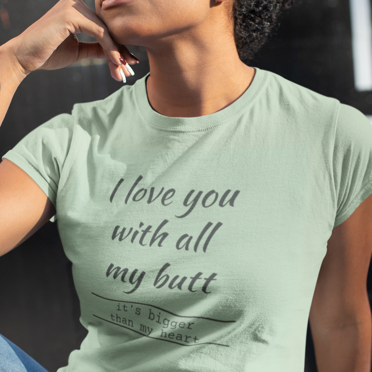 Funny Love Quote Unisex Tee, Heart vs Butt Humor Shirt, Love Saying Graphic Tee, Sarcastic Relationship T-shirt, Gift for Couples, product thumbnail image