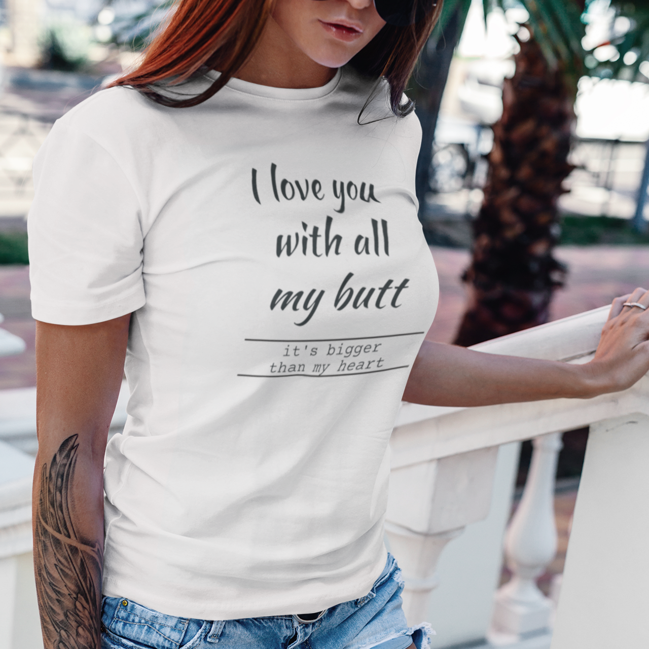 Funny Love Quote Unisex Tee, Heart vs Butt Humor Shirt, Love Saying Graphic Tee, Sarcastic Relationship T-shirt, Gift for Couples, product thumbnail image