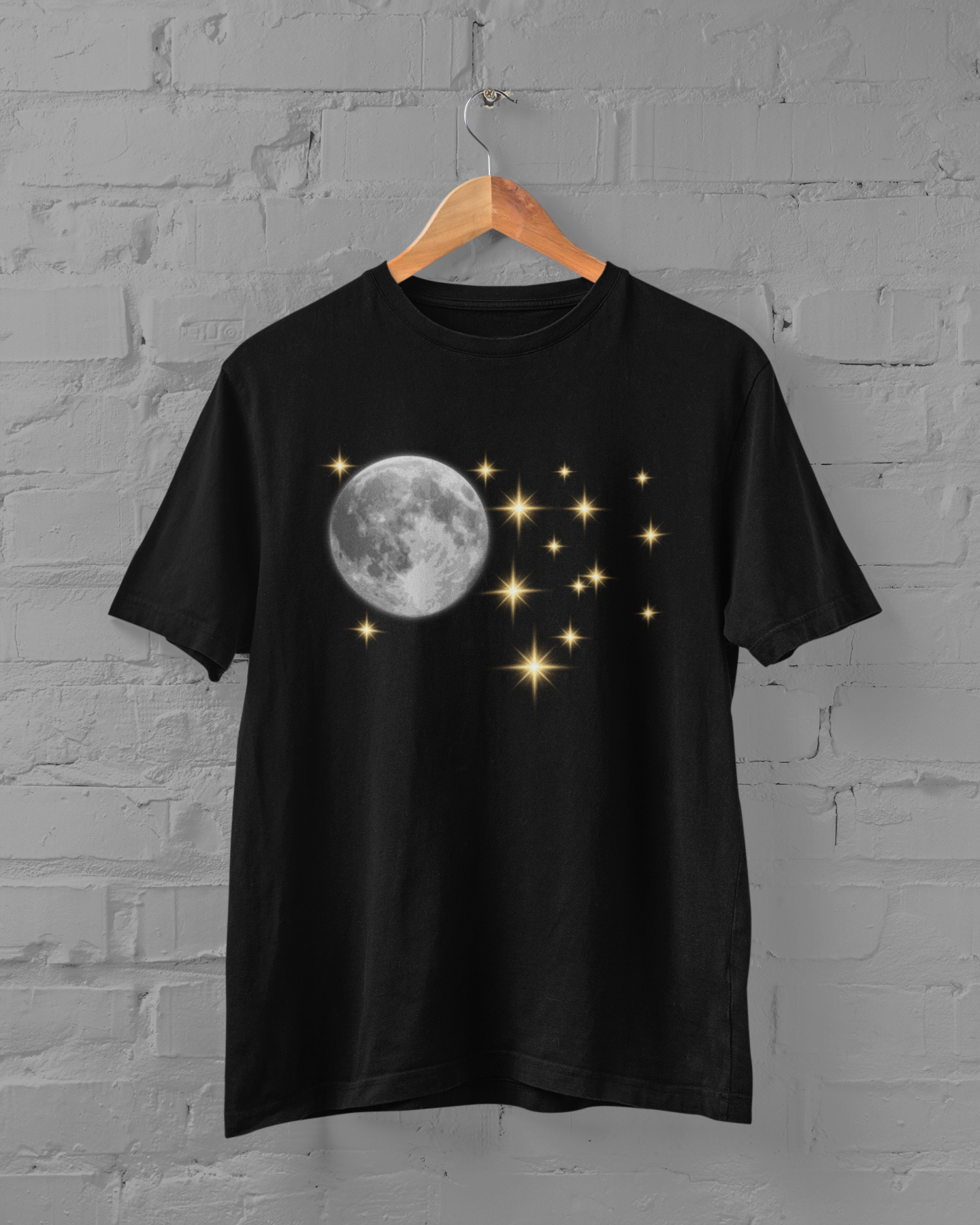 Celestial Moon Tee - Unisex Cotton T-Shirt with Star Design