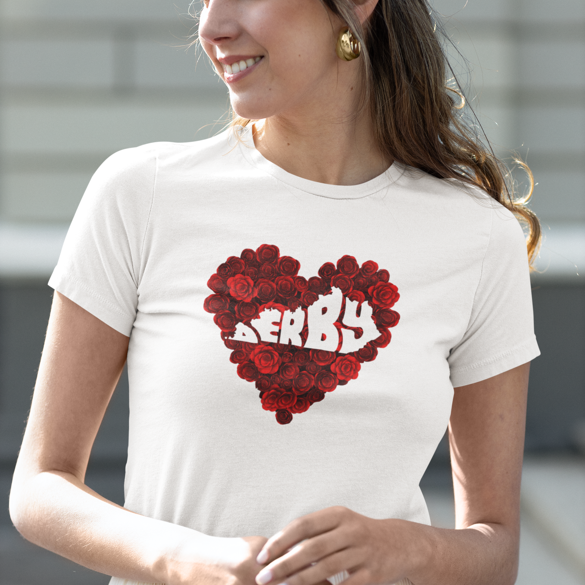Derby T-Shirt with Red Roses Design, Derby shaped like Kentucky, Derby shirt, Derby Tee, Kentucky Pride, Derby Lover product thumbnail image Derby T-Shirt with Red Roses Design, Derby shaped like Kentucky, Derby shirt, Derby Tee, Kentucky Pride, Derby Lover product thumbnail image