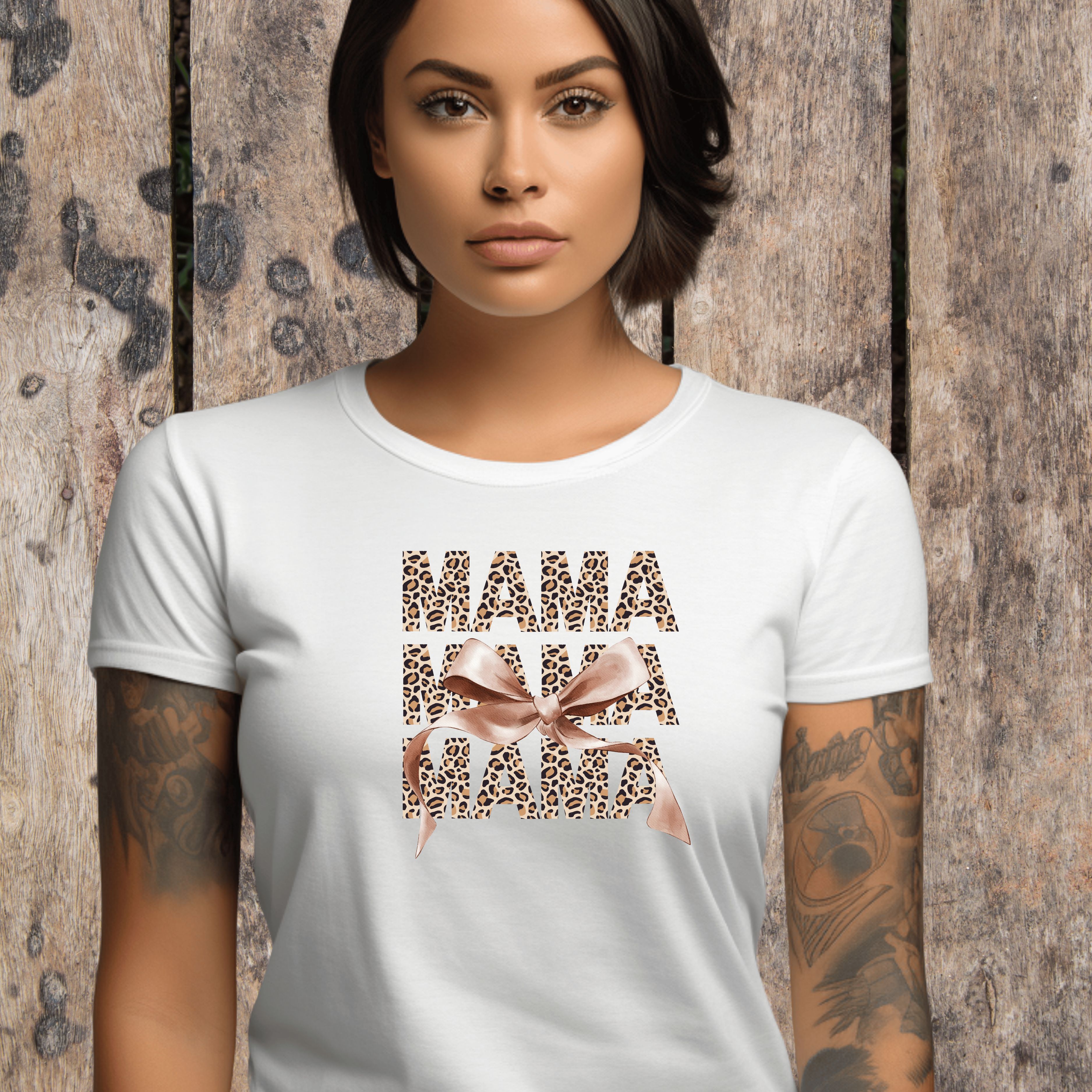 Mama Leopard Print Unisex Heavy Cotton Tee