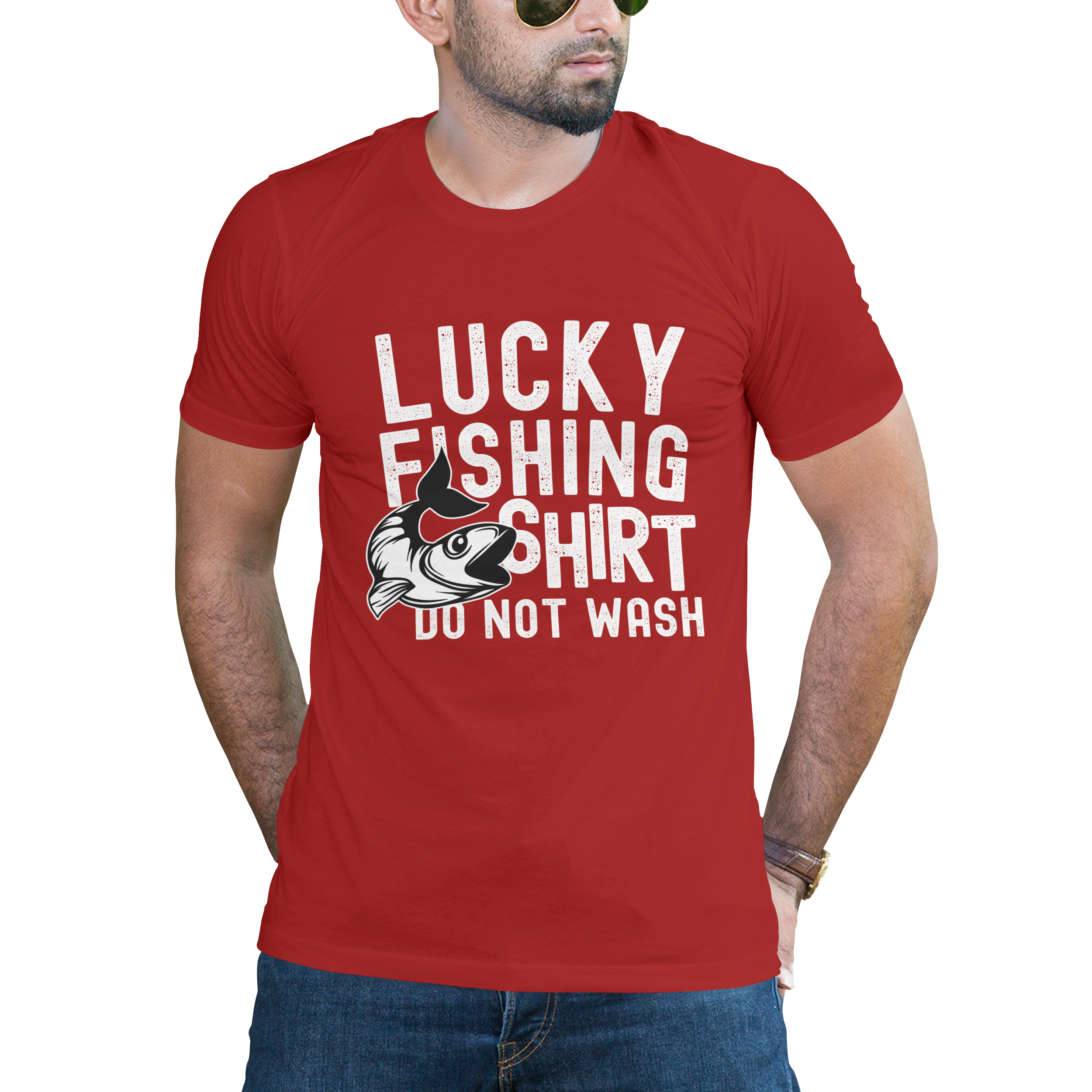 Lucky Fishing Crew Tee - Unisex Cotton Tee for Anglers product thumbnail image Lucky Fishing Crew Tee - Unisex Cotton Tee for Anglers product thumbnail image