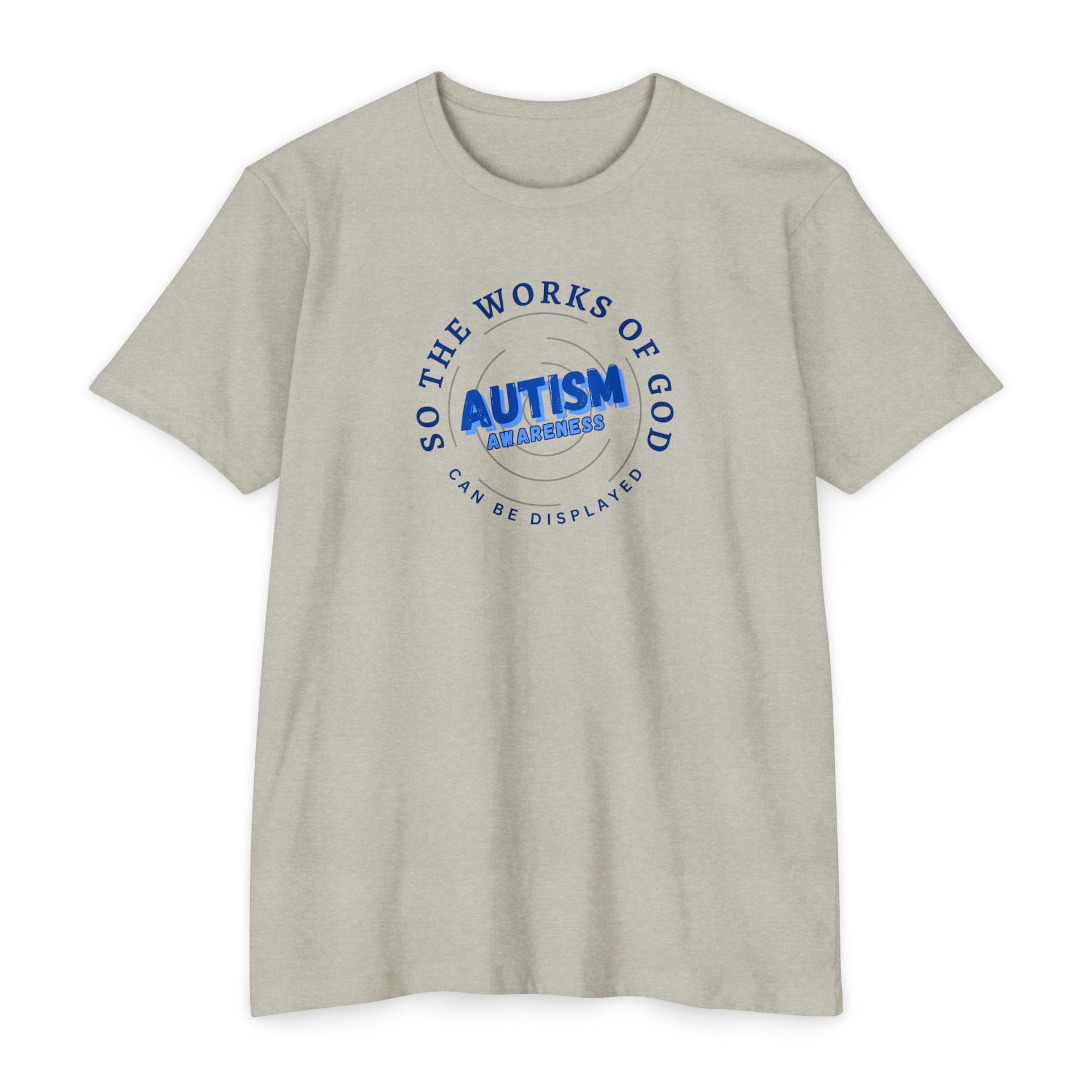 Autism Awareness - John 9:3 Shirt, Navy/Block Autism Awareness - John 9:3 Shirt, Navy/Block