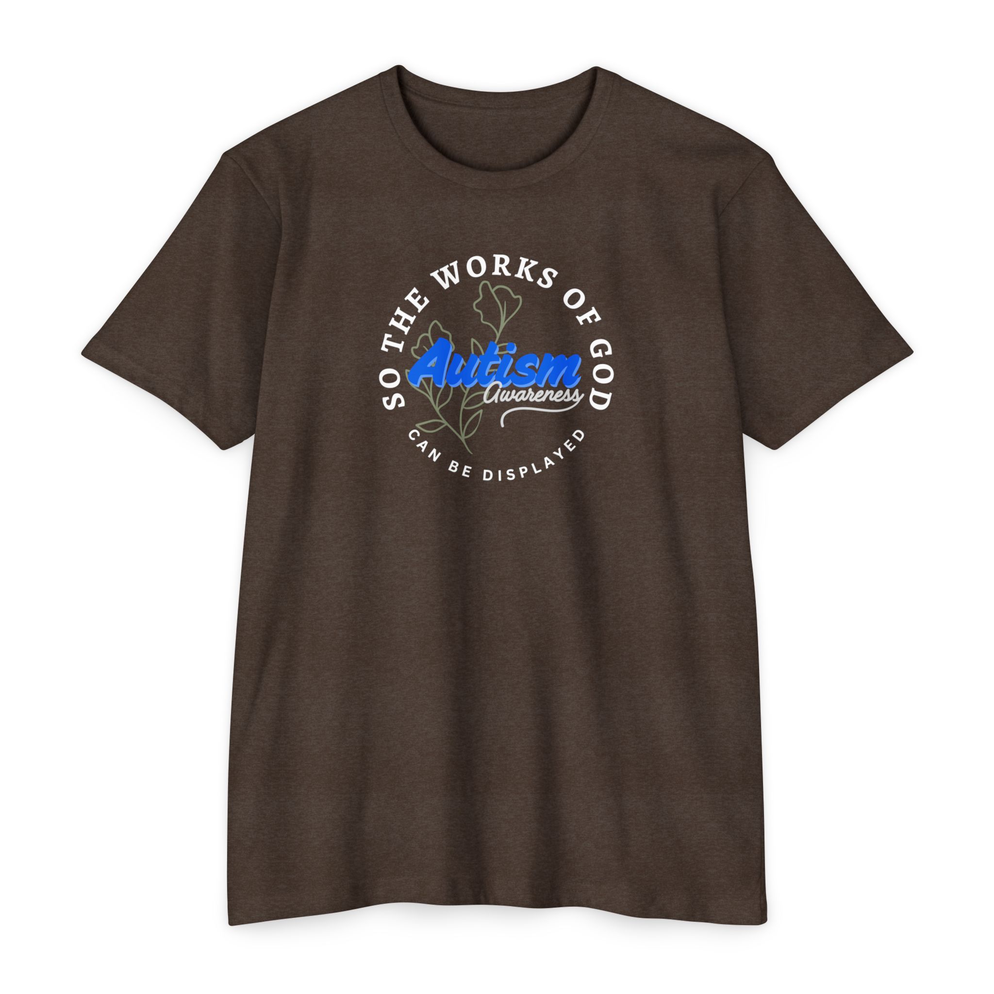 Autism Awareness - John 9:3 Shirt, White/Cursive Autism Awareness - John 9:3 Shirt, White/Cursive