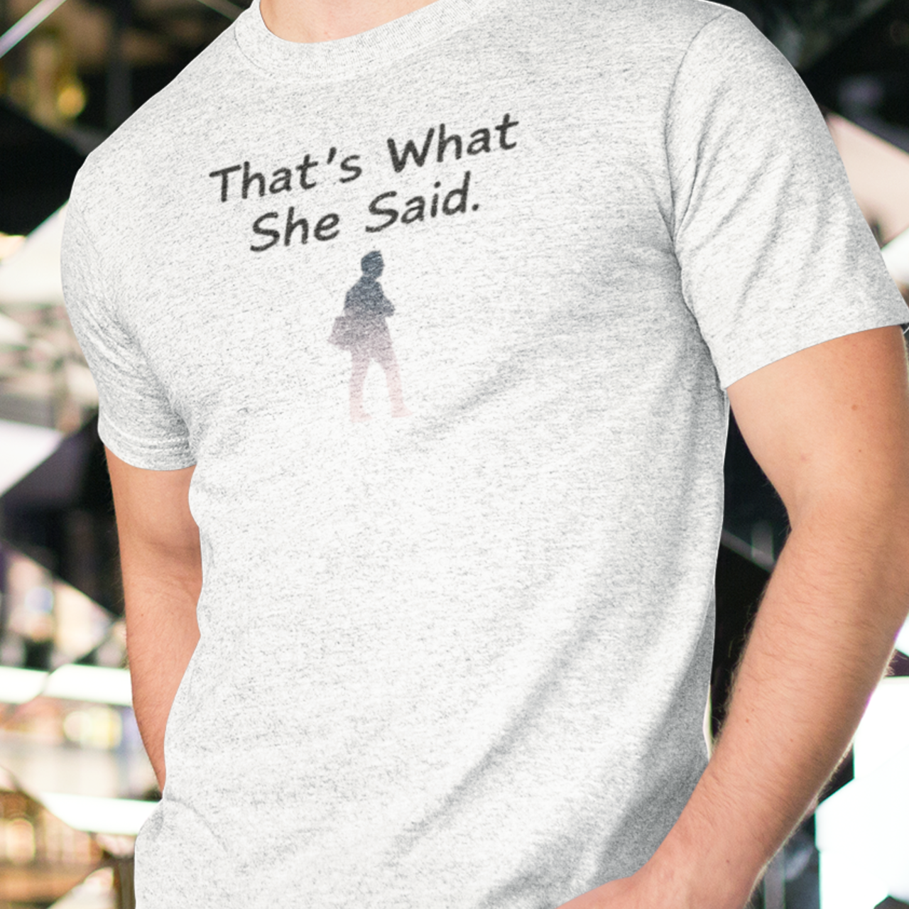 Funny Office Humor Tee, "That's What She Said" T-Shirt, Unisex Short Sleeve Shirt, Gift for Coworkers, Casual Workwear, Sarcastic Humor product thumbnail image