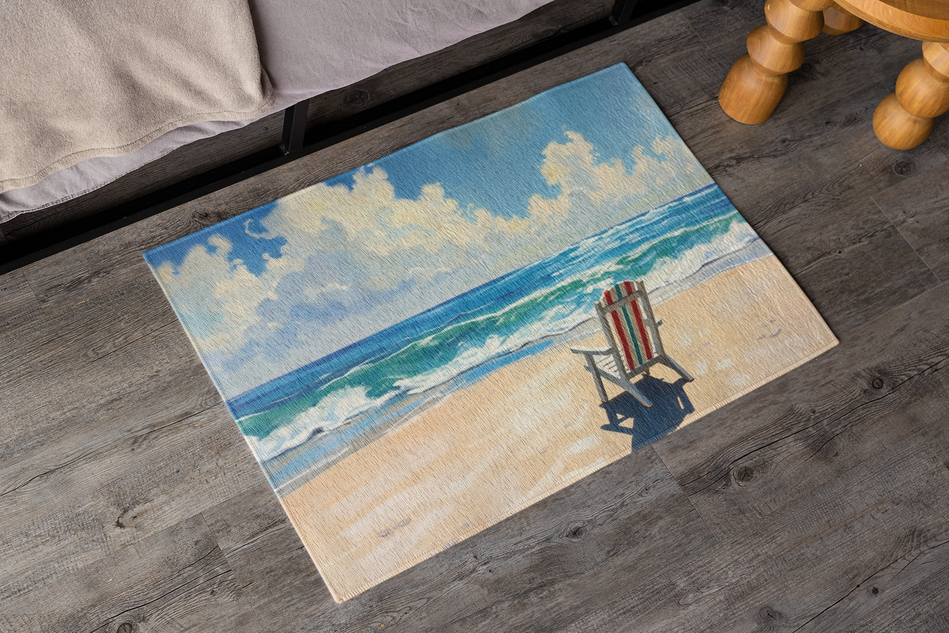 Beach Vibes Area Rug - Coastal Decor, Nautical Home, Summer Vibes, Indoor/Outdoor Style, Perfect for Living Room &amp; Beach House product thumbnail image