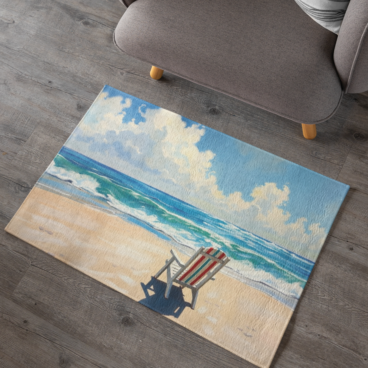 Beach Vibes Area Rug - Coastal Decor, Nautical Home, Summer Vibes, Indoor/Outdoor Style, Perfect for Living Room &amp; Beach House