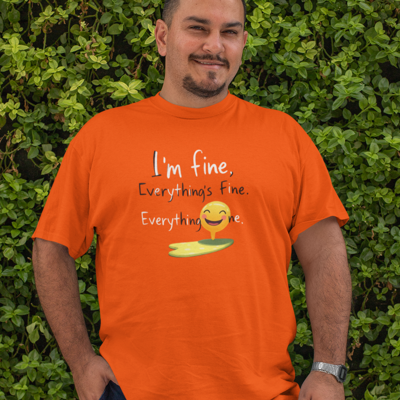 I'm Fine Unisex Tee, Funny T-Shirt, Casual Wear, Gift for Friends, Summer Style, Positive Vibes, Short Sleeve Shirt, Men's Women's Clothing, product thumbnail image