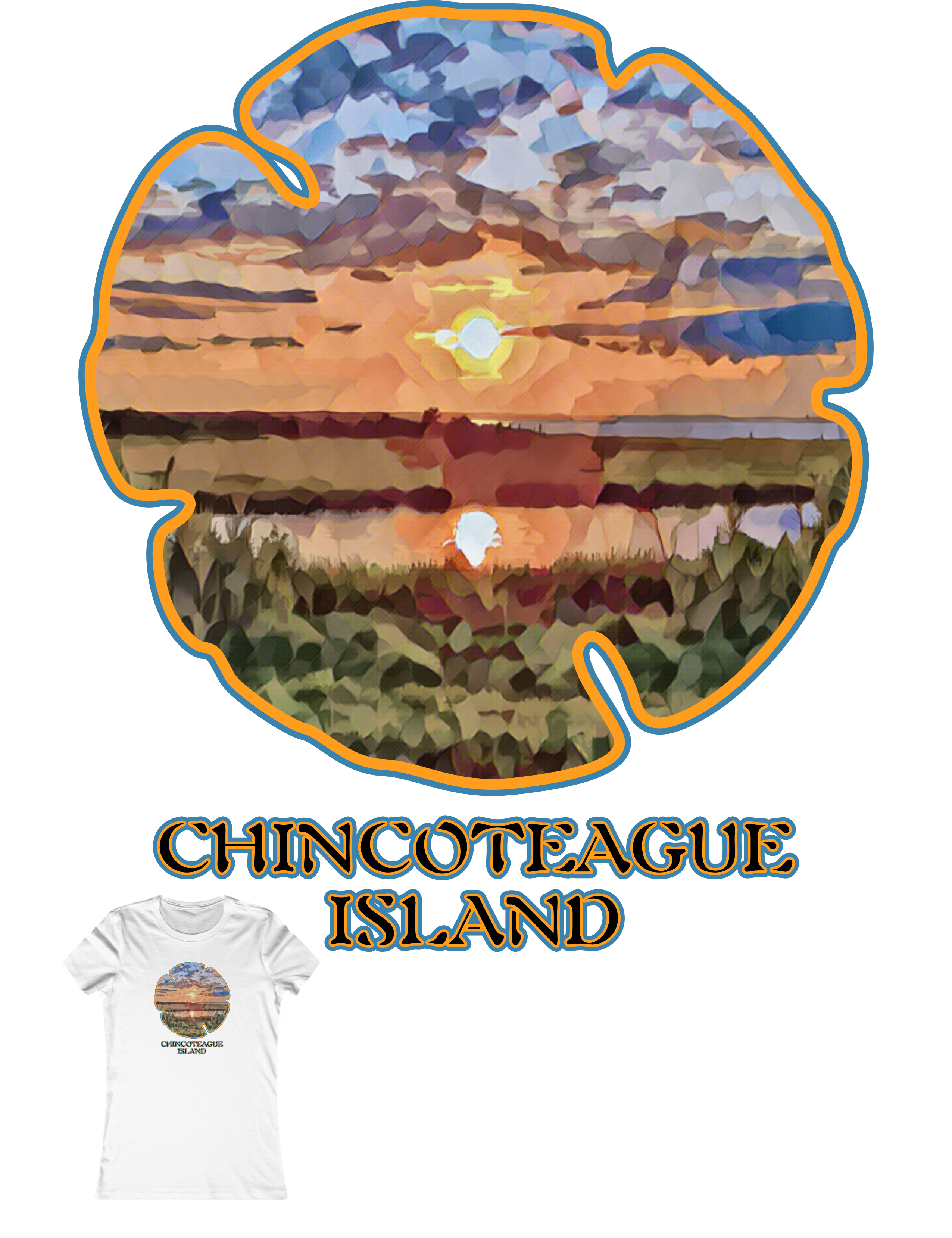 Women's Favorite T-Shirt, Bella+Canvas 6004, Chincoteague Island, Photographic Art Design product thumbnail image Women's Favorite T-Shirt, Bella+Canvas 6004, Chincoteague Island, Photographic Art Design product thumbnail image