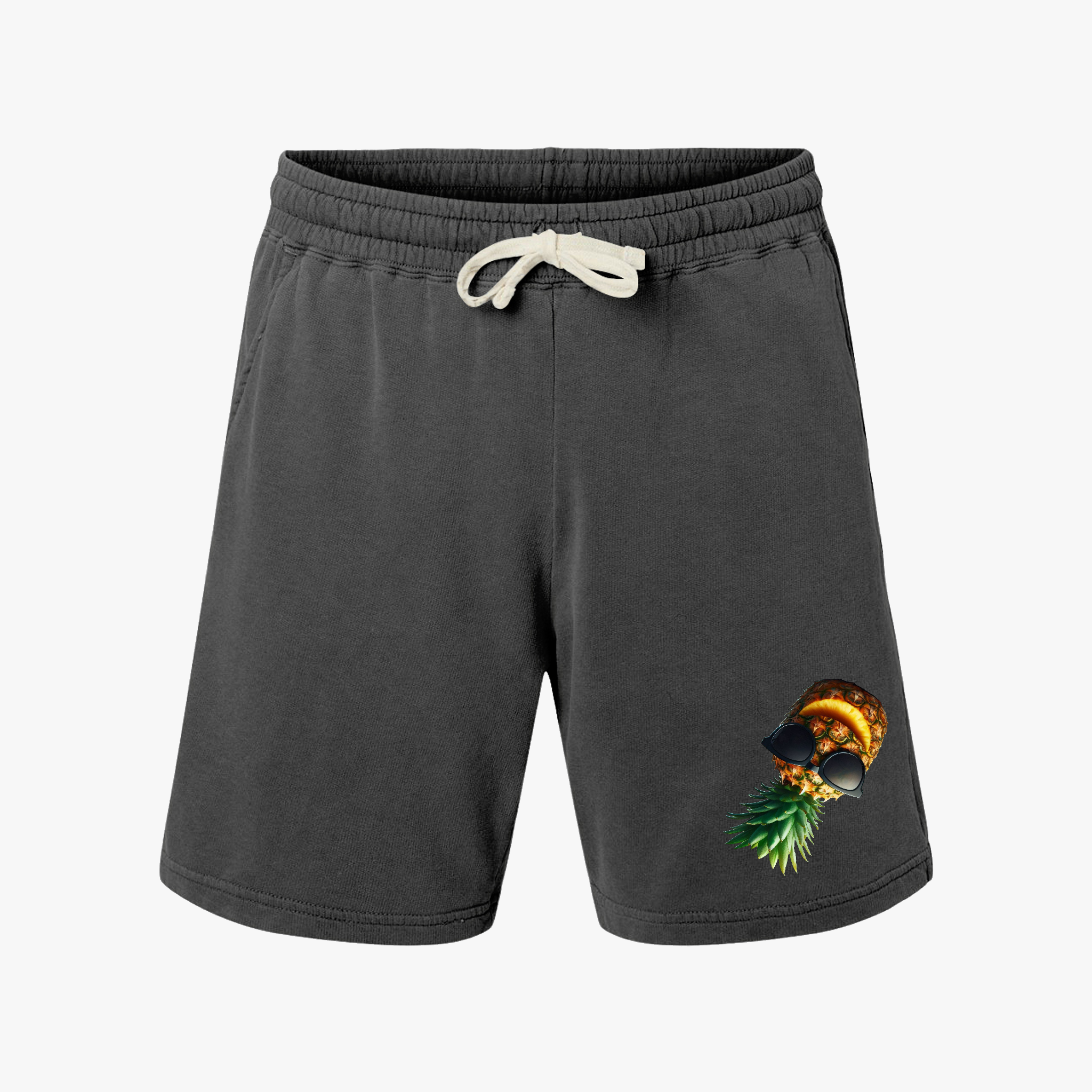 Tropical Pineapple Print Sweat Shorts - Lightweight Unisex Fleece