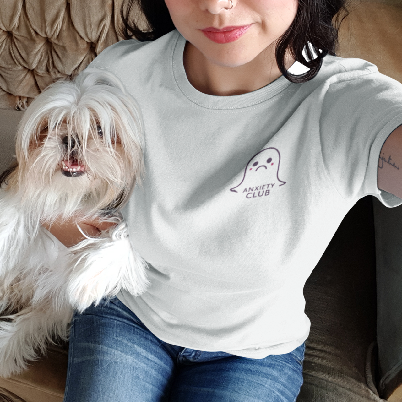 Anxiety Club Tee - Comfort and Community in Style, Perfect for Relaxed Days, Casual Outings, Supportive Gifts, Mental Health Awareness, product thumbnail image